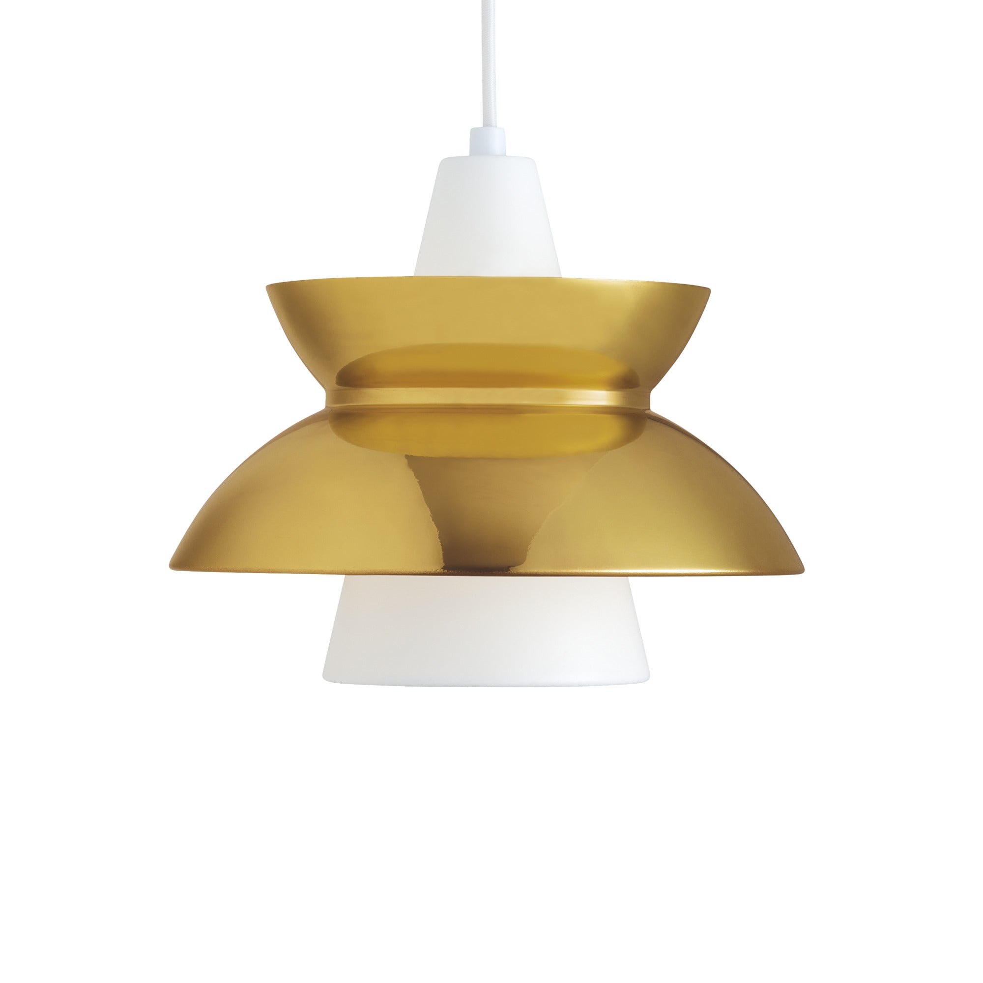 DOO-WOP pendant lamp white with brass finish