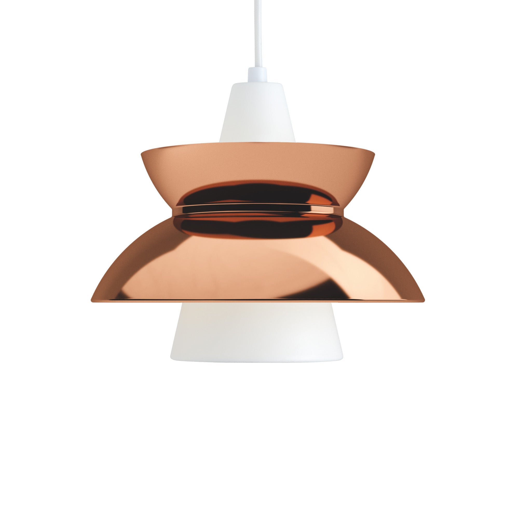 DOO-WOP pendant lamp white with copper finish