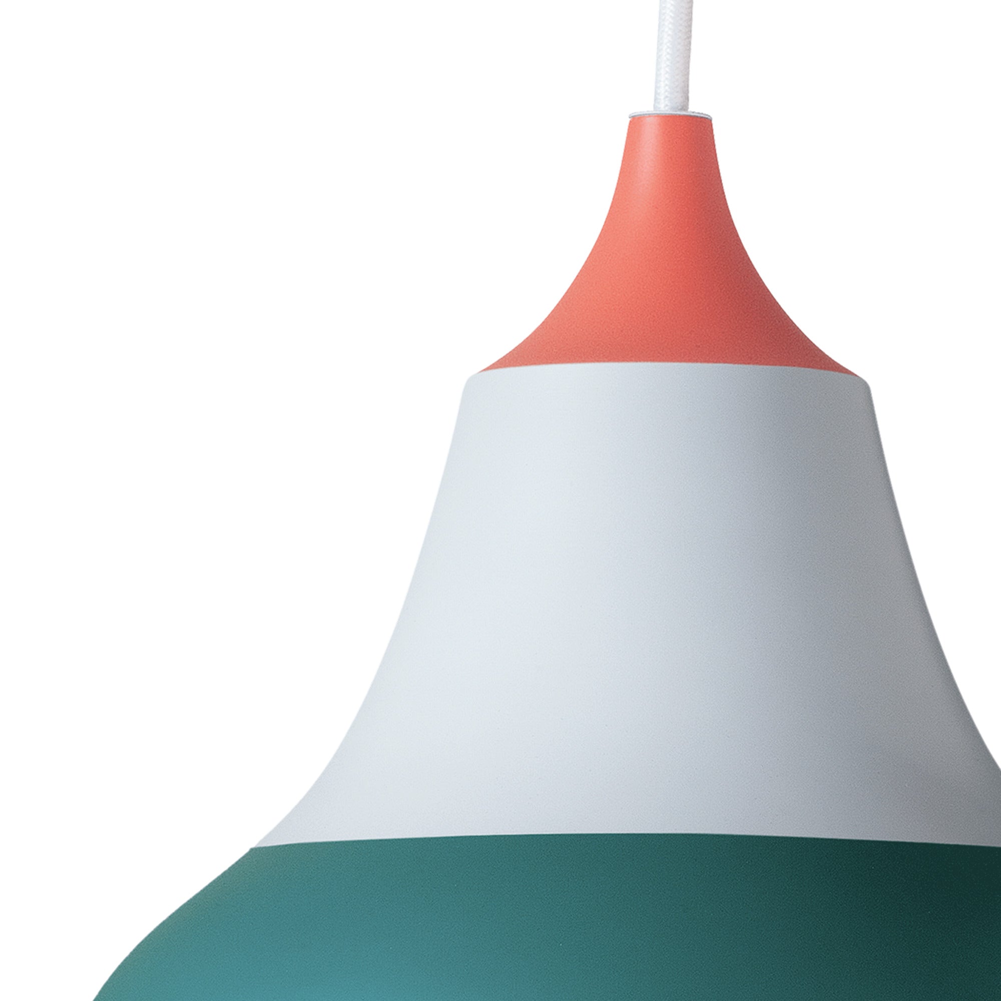 Pendant lamp CIRQUE yellow-green-blue with red tip