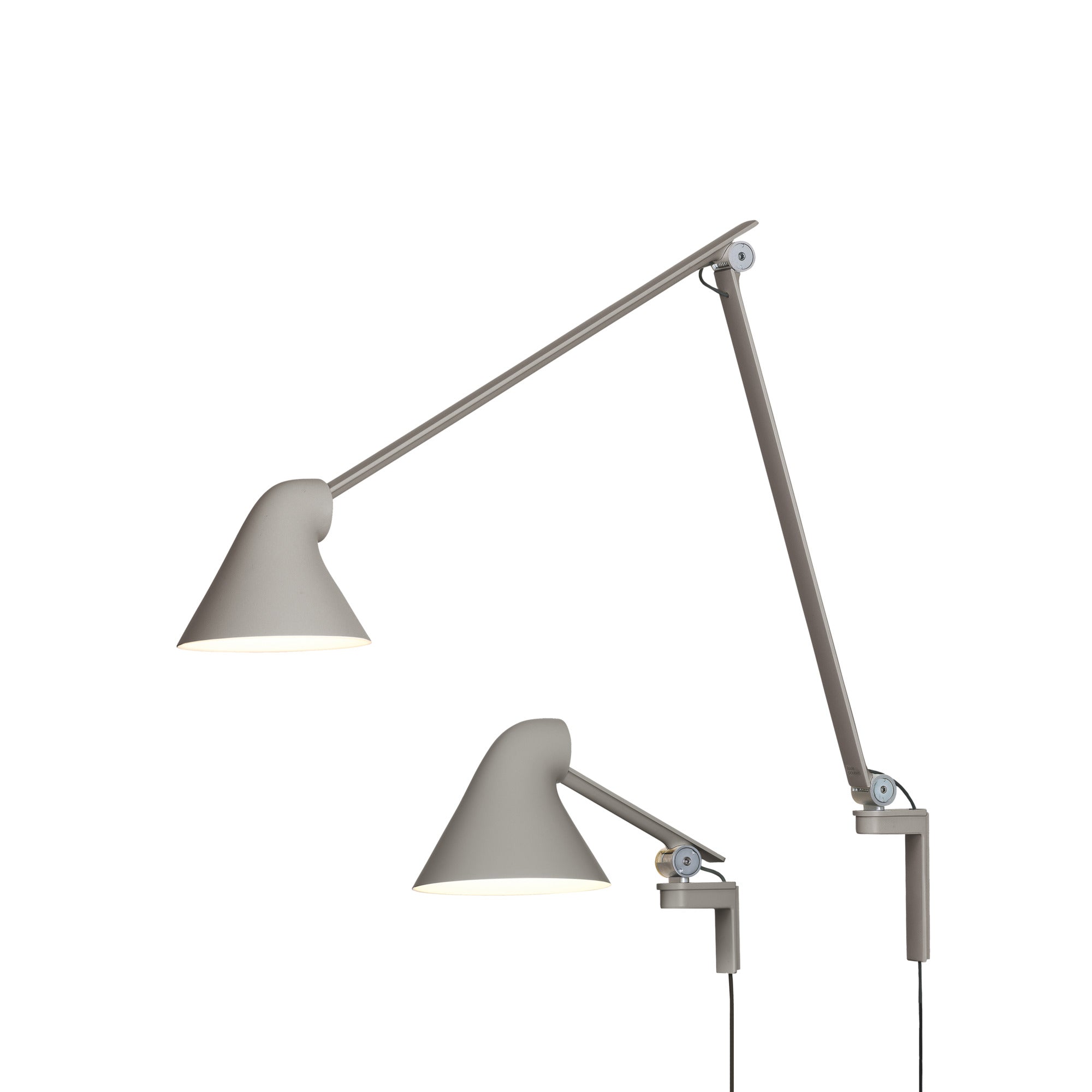Adjustable wall lamp with arm NJP gray