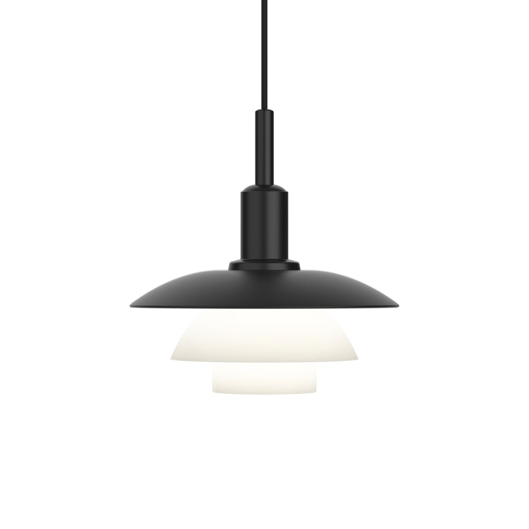 PH 3/3 pendant lamp white with black matte finish