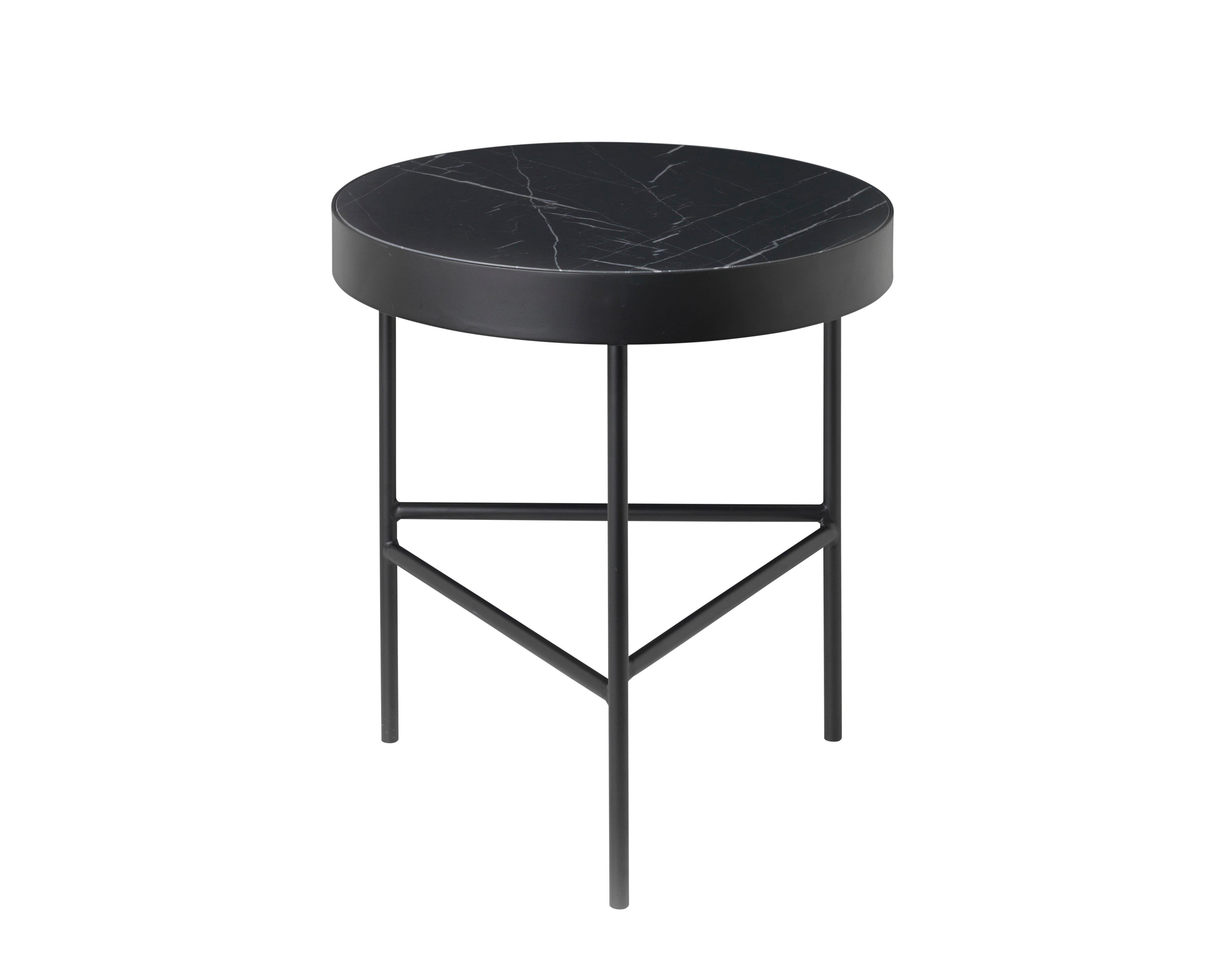 MARBLE TABLE side table black marble