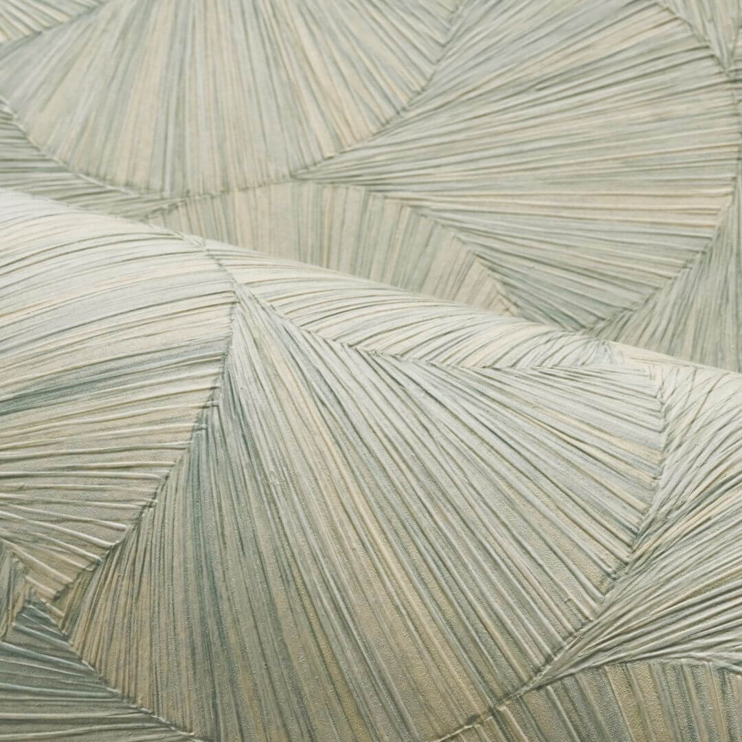 Geometrische Struktur-Tapete mit Pflanzenmotiv LOMBOK - OPALINE hellgrün