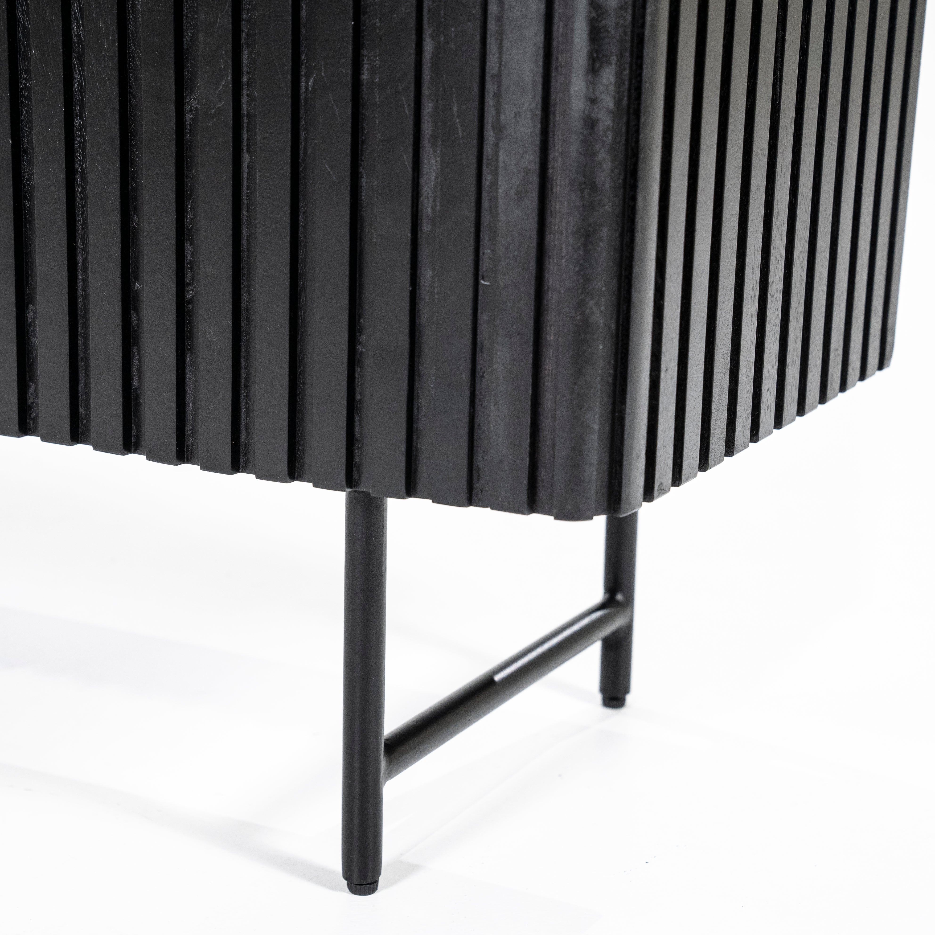 Regál REMI czarne drewno mango