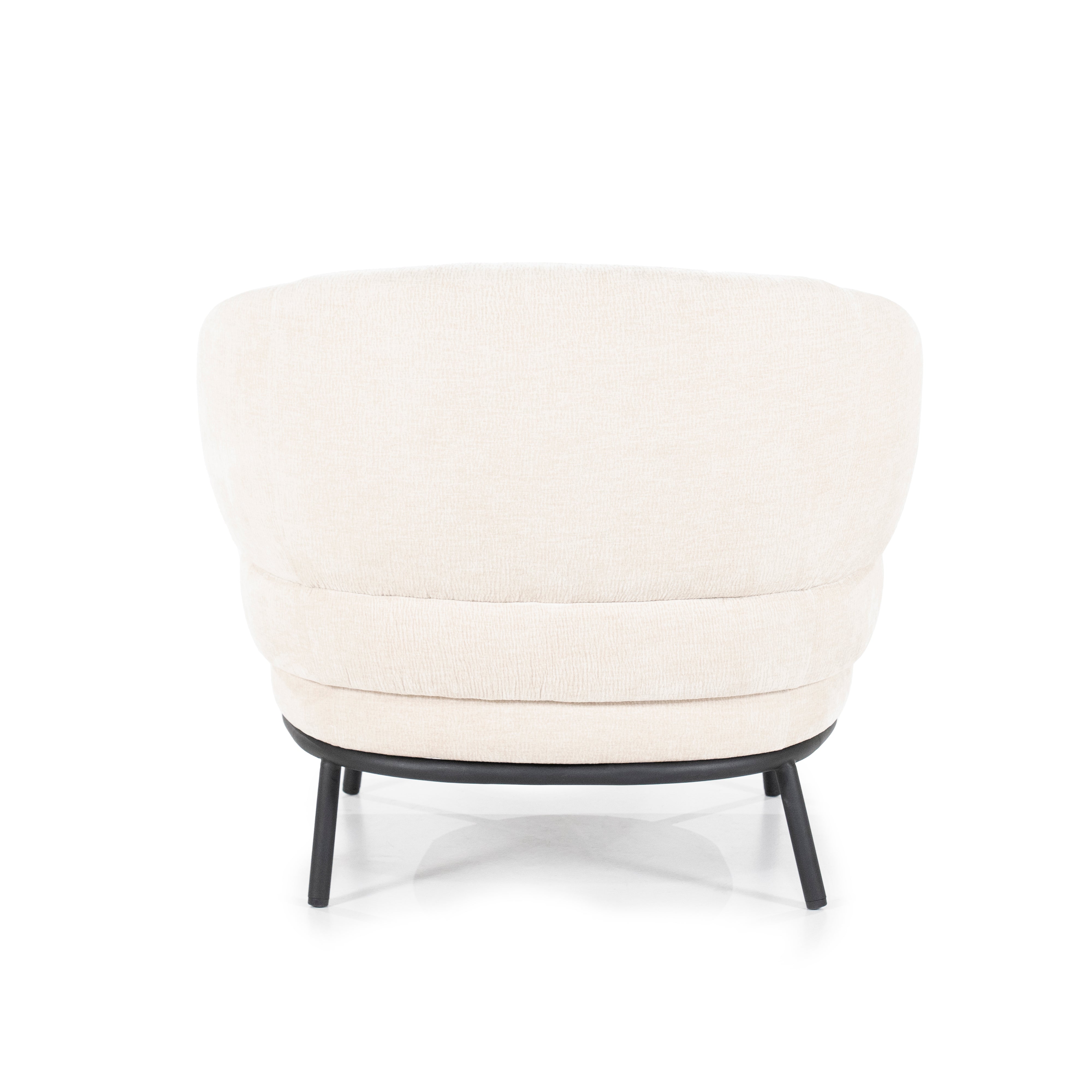 DAVID armchair in light beige with a black base