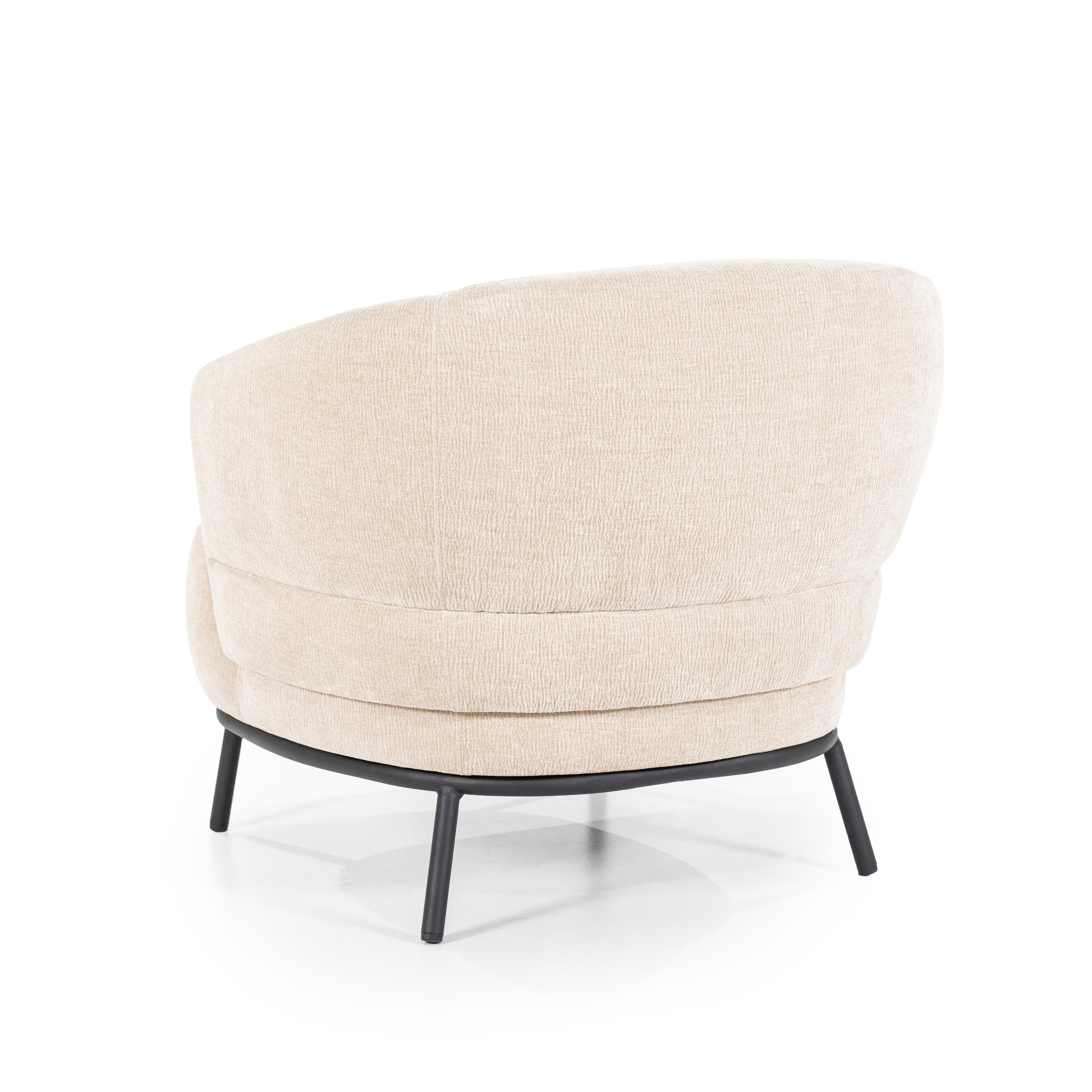DAVID beige armchair with black base