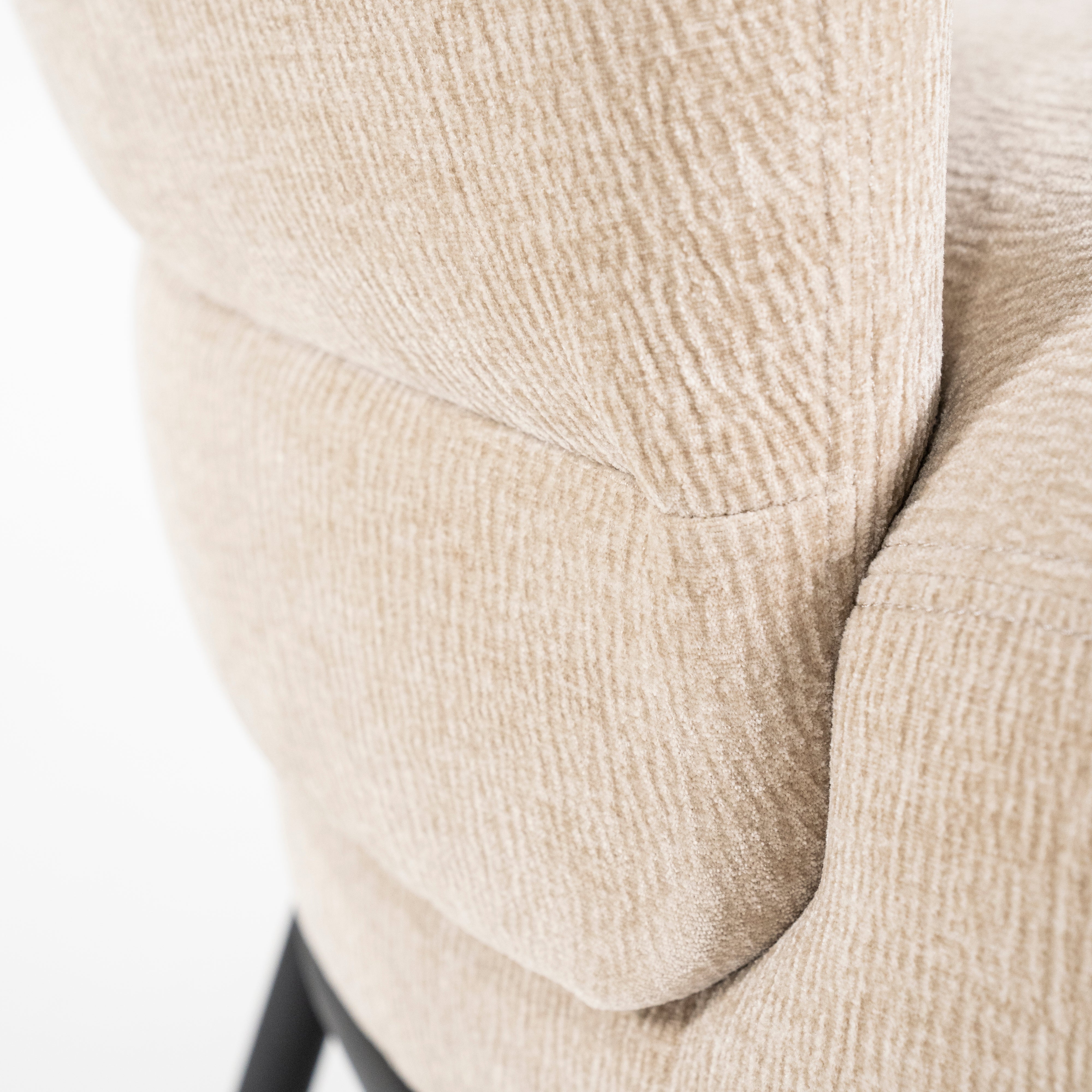 DAVID beige armchair with black base