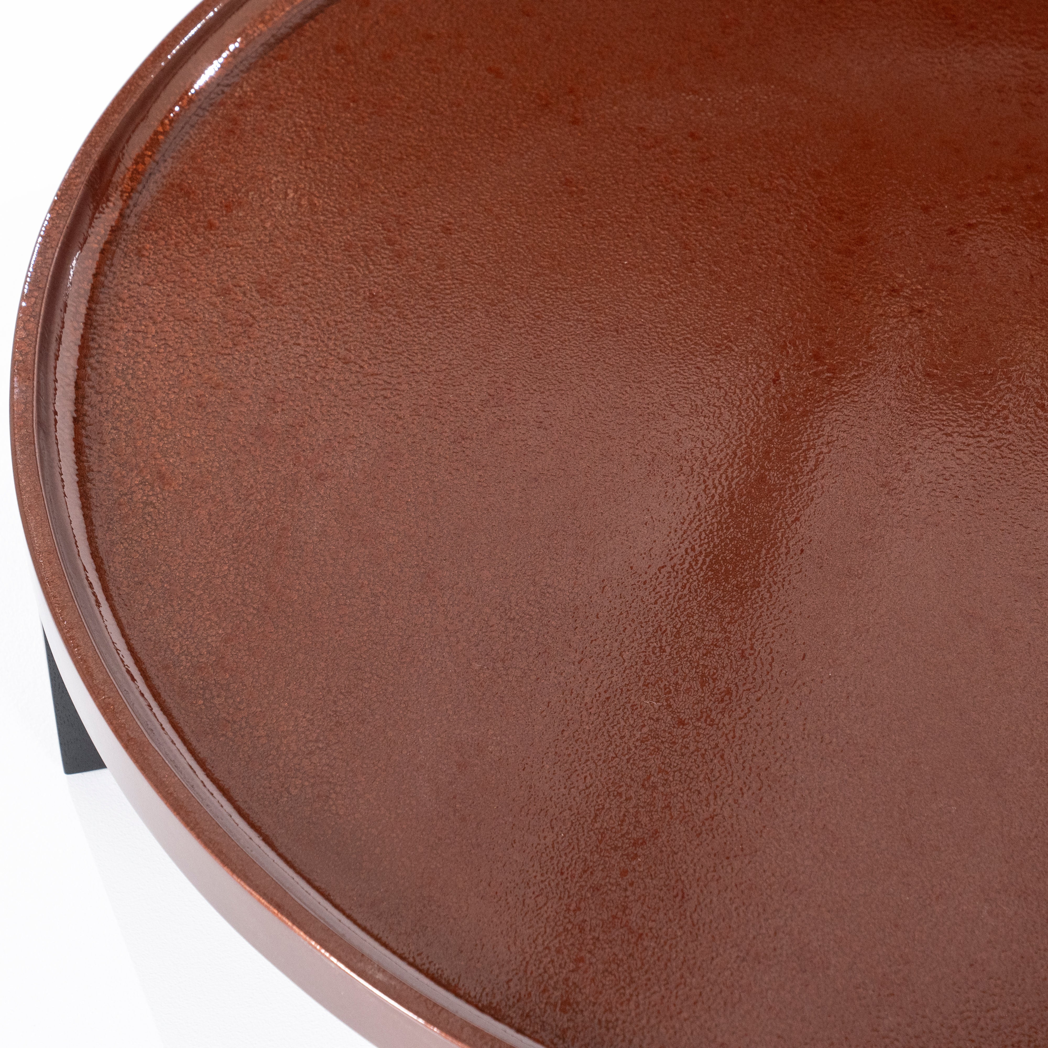 Kaffeetisch MAYSON bordeaux mit Holzgestell