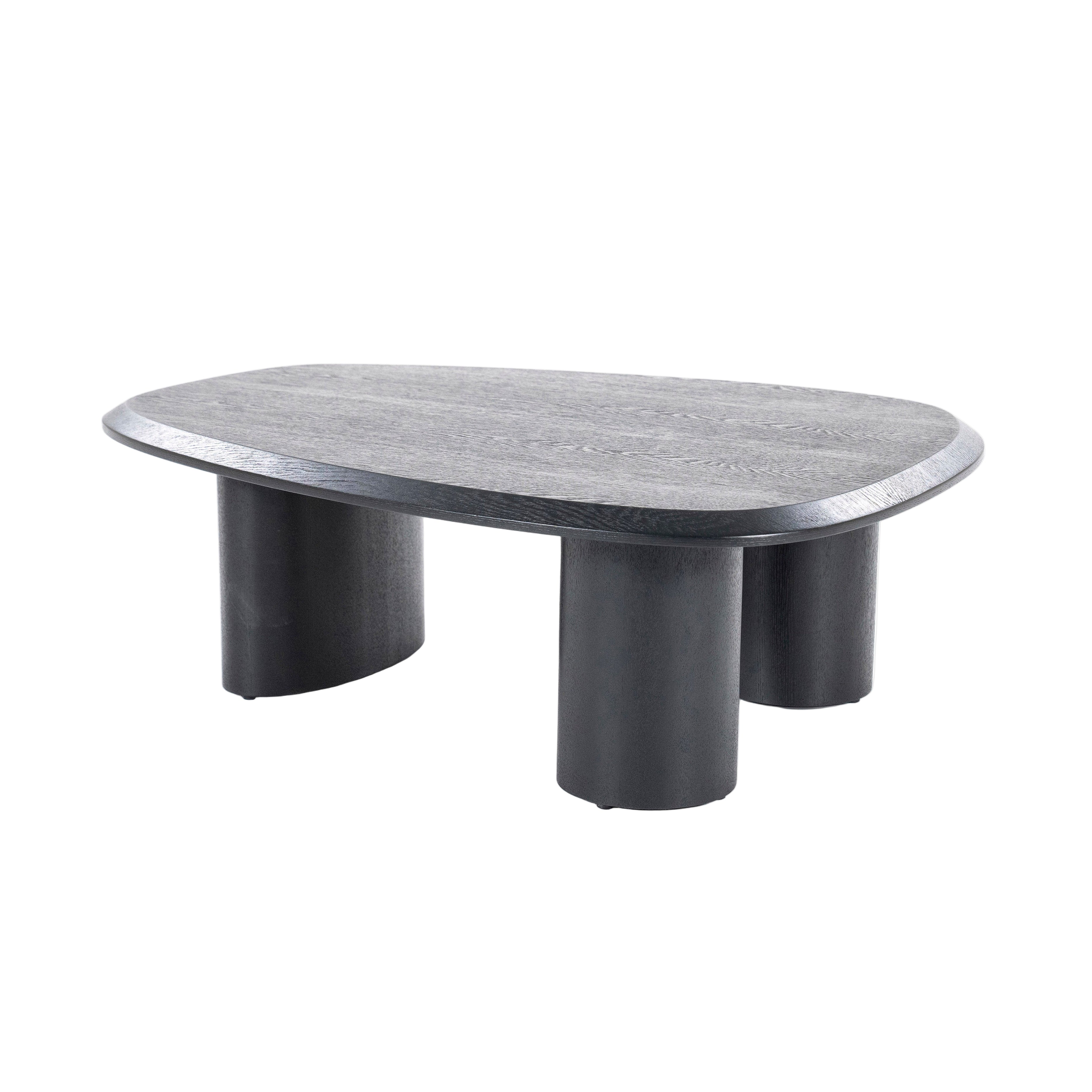 WALTER black coffee table oak veneer