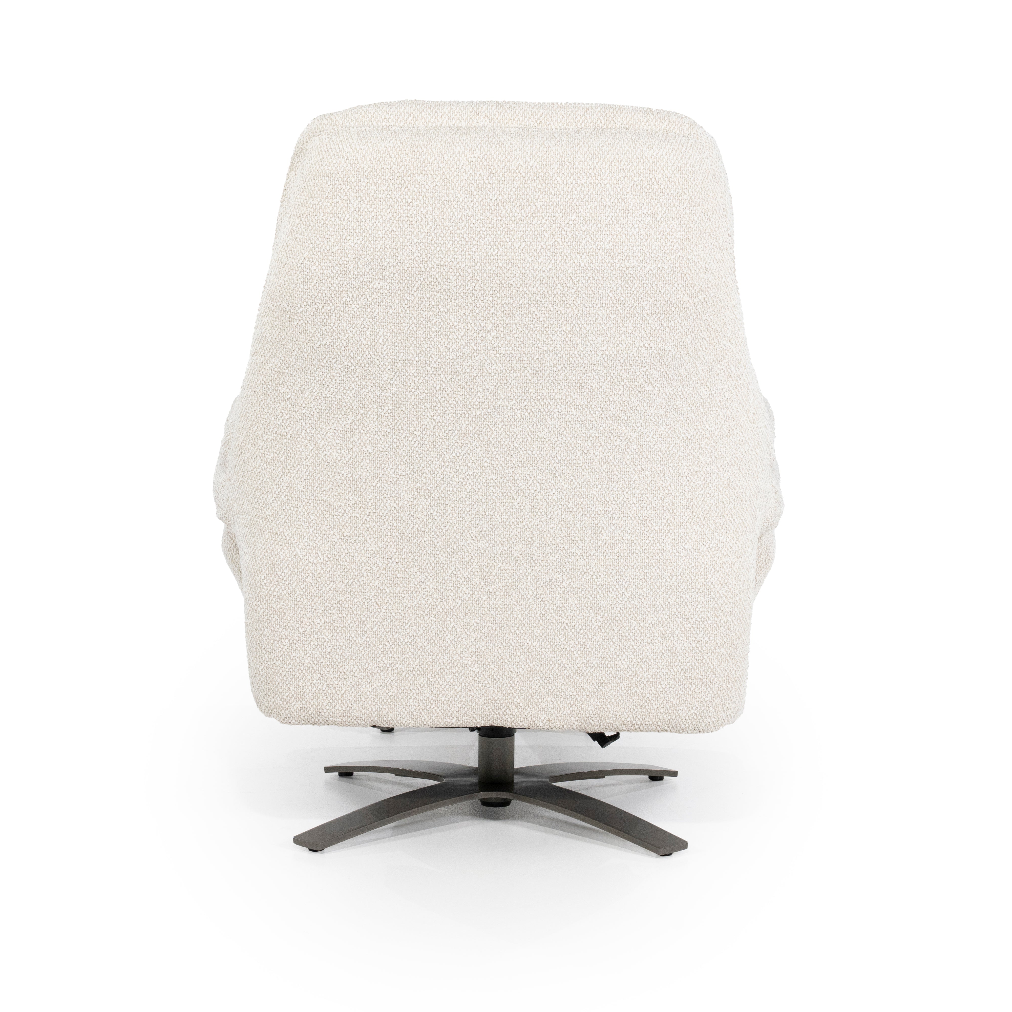 CALEB beige armchair with black base and footrest
