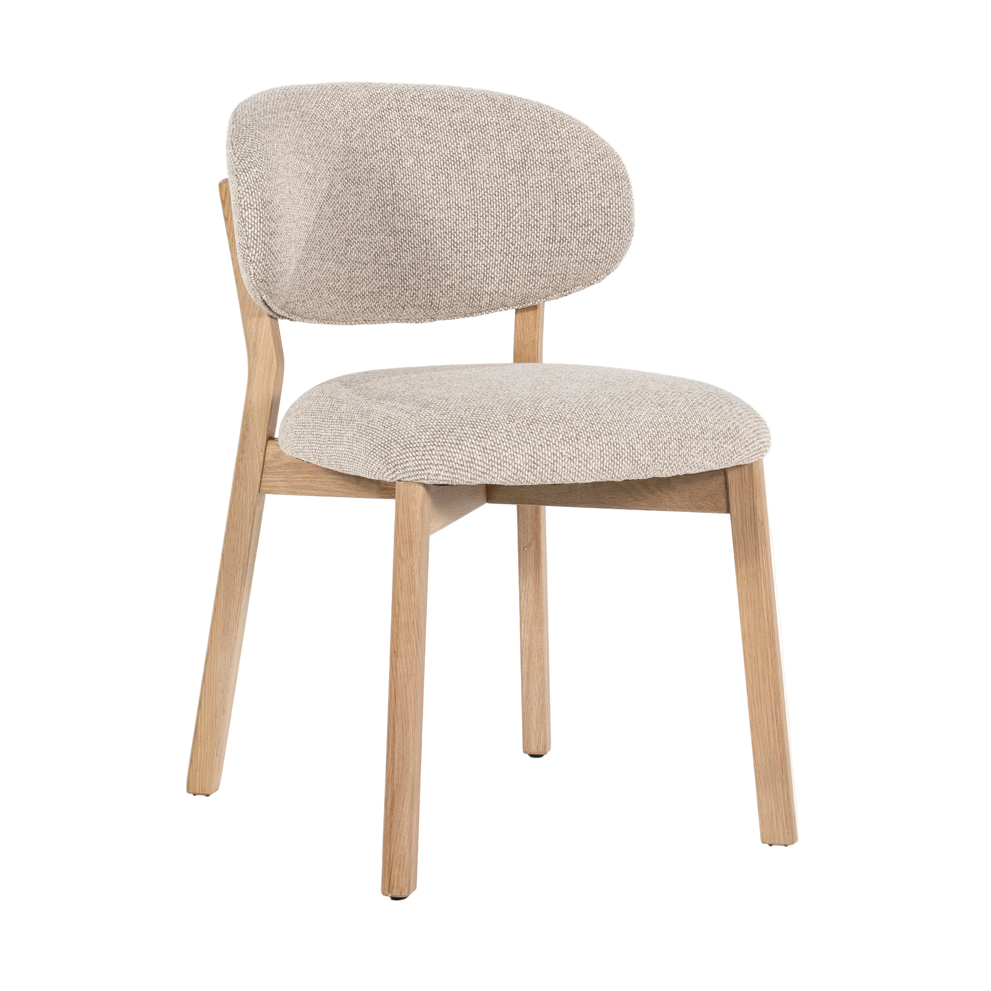 MIKKY taupe chair with oak base