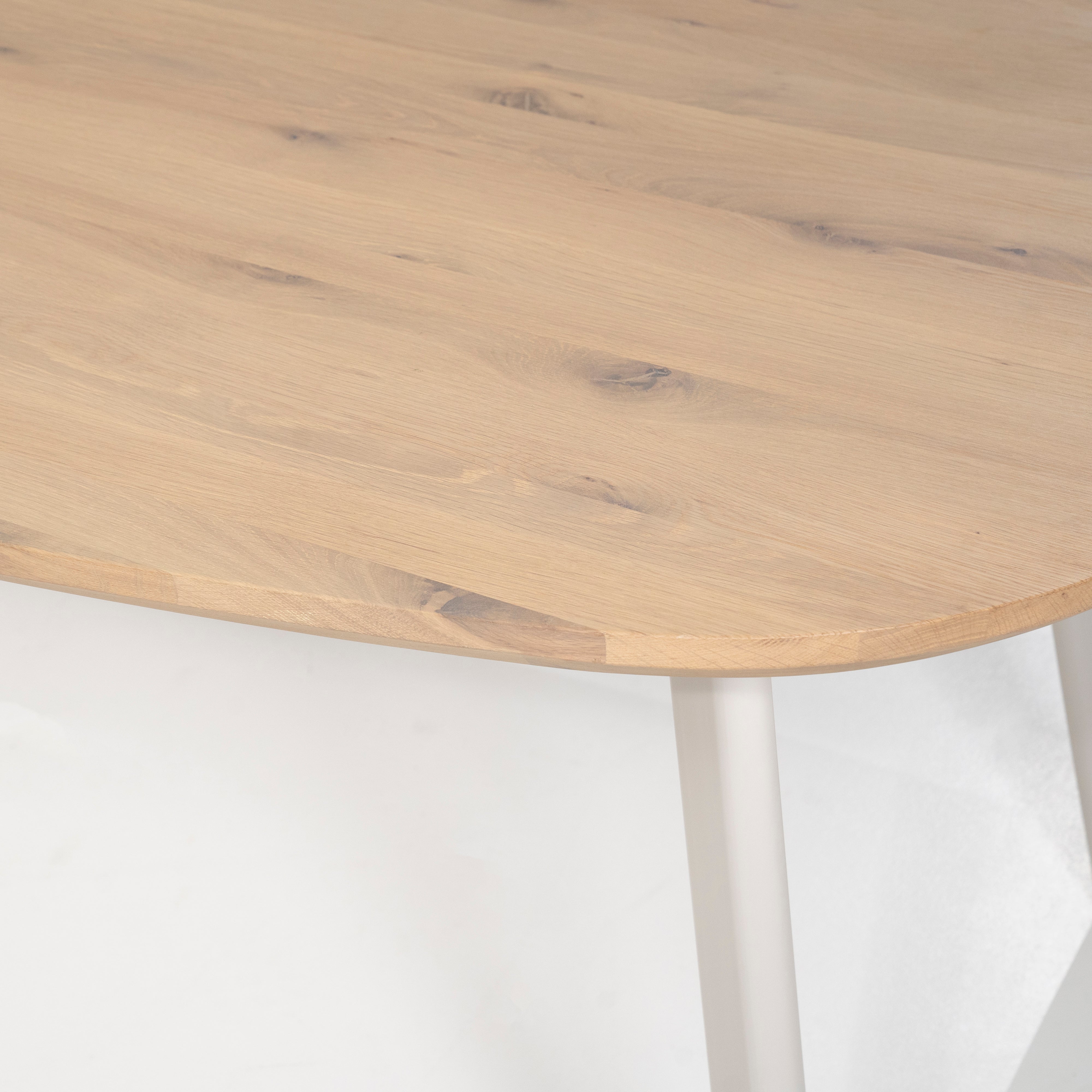 Oval table DION oak wood with metal base