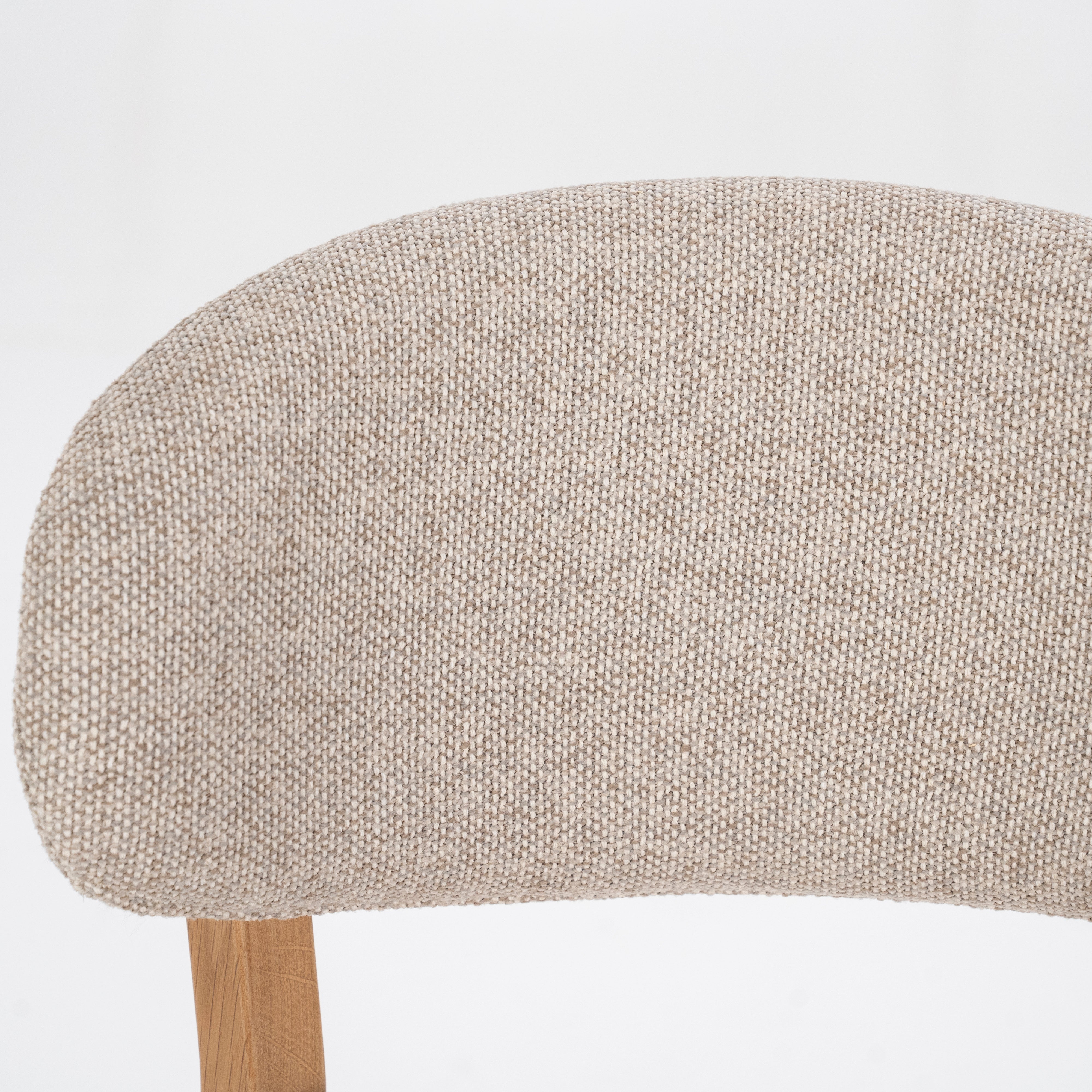 Hocker MIKKY taupe mit Eichenbasis