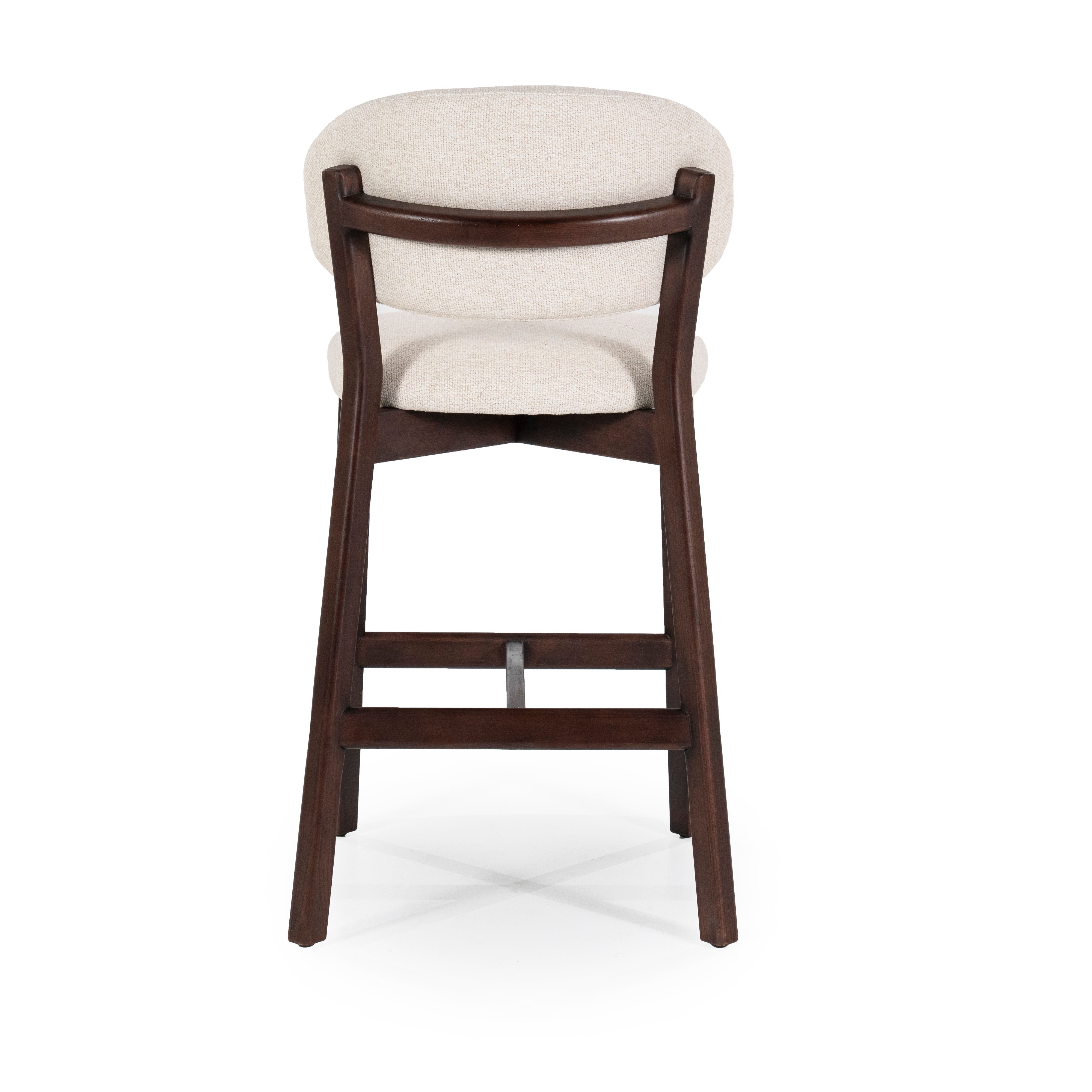 Hocker MIKKY beige mit dunklem Eichenfuß