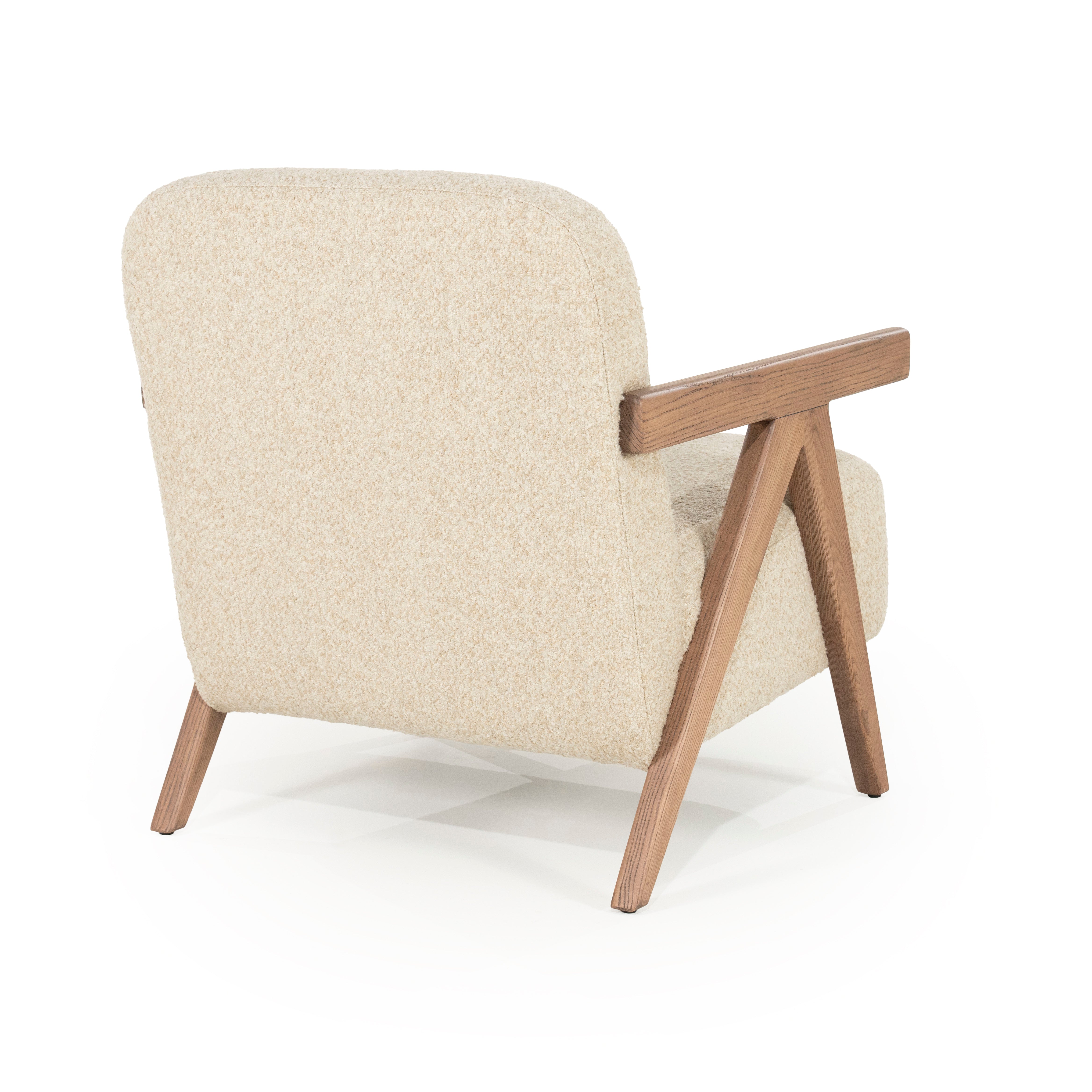 Sessel FRANCIS beige mit Holzgestell
