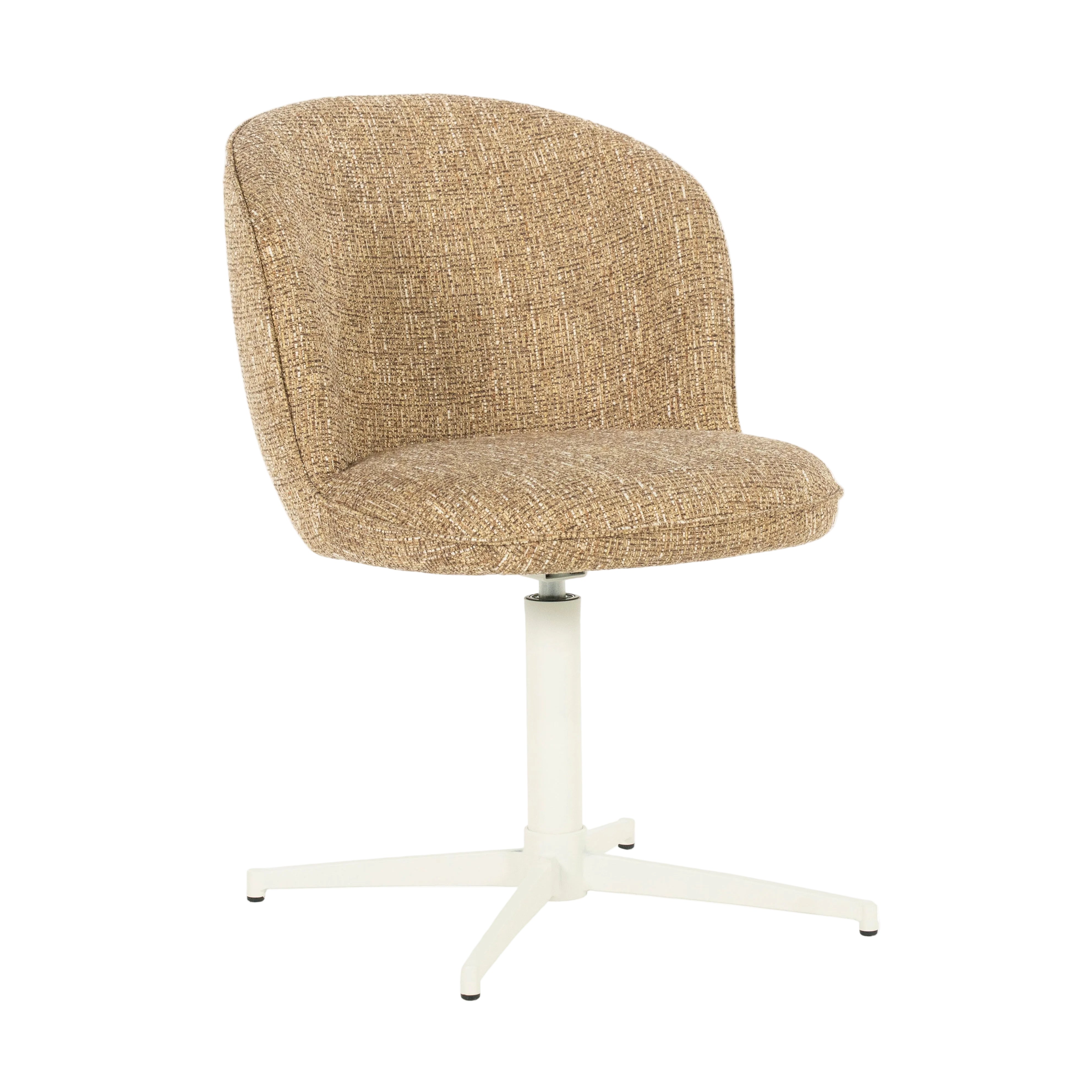 MOLLY taupe swivel chair with cream base