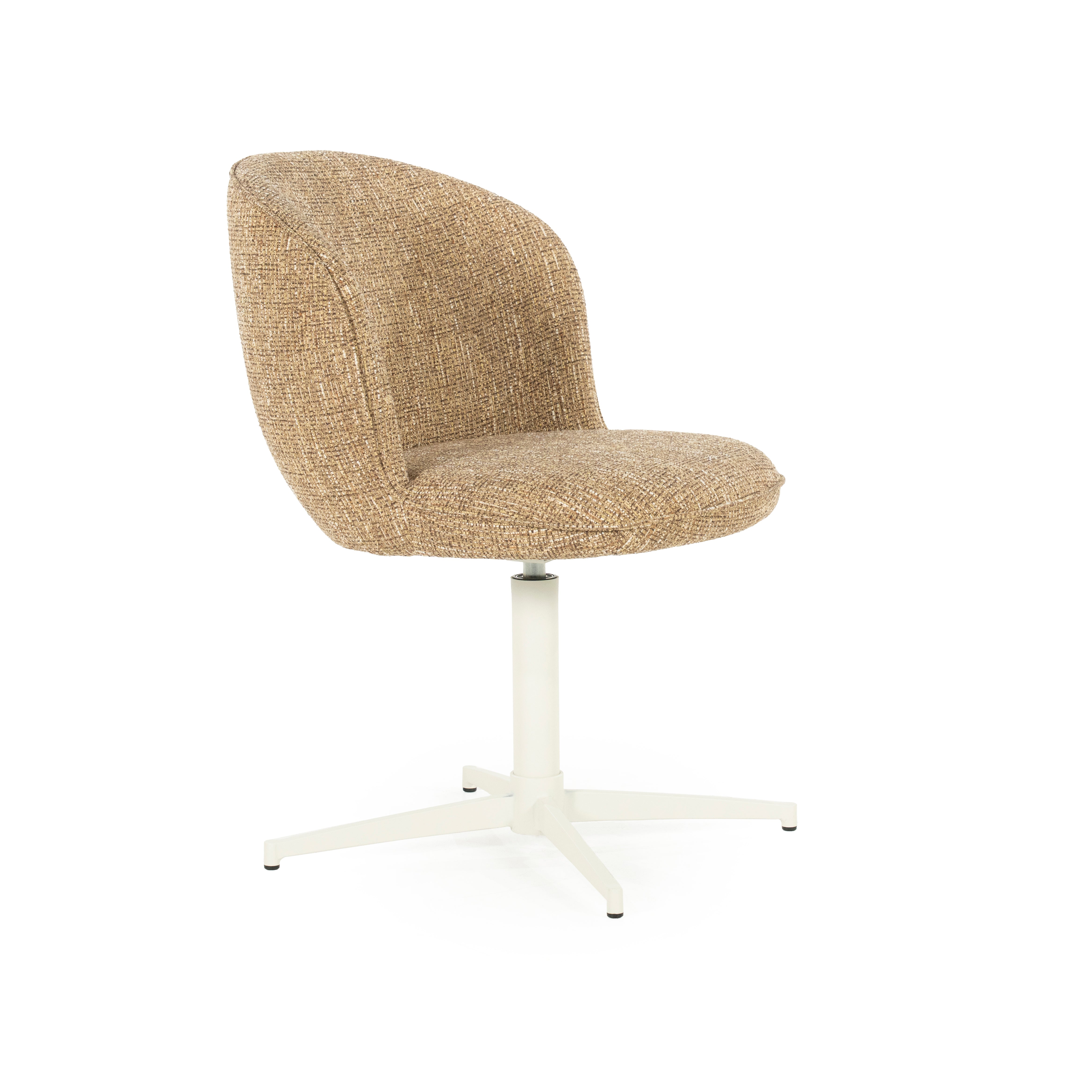 MOLLY taupe swivel chair with cream base
