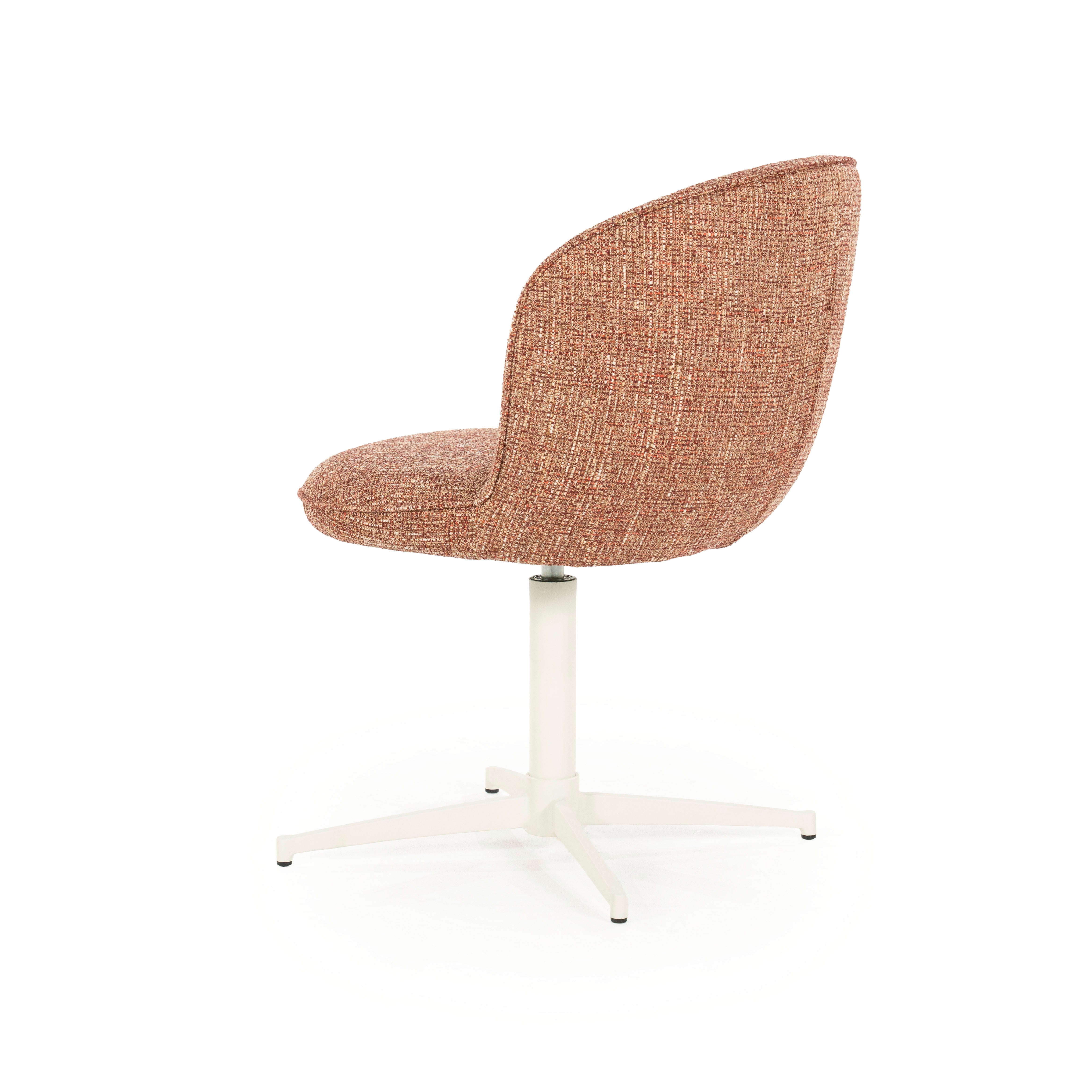 MOLLY swivel chair terracotta with cream base