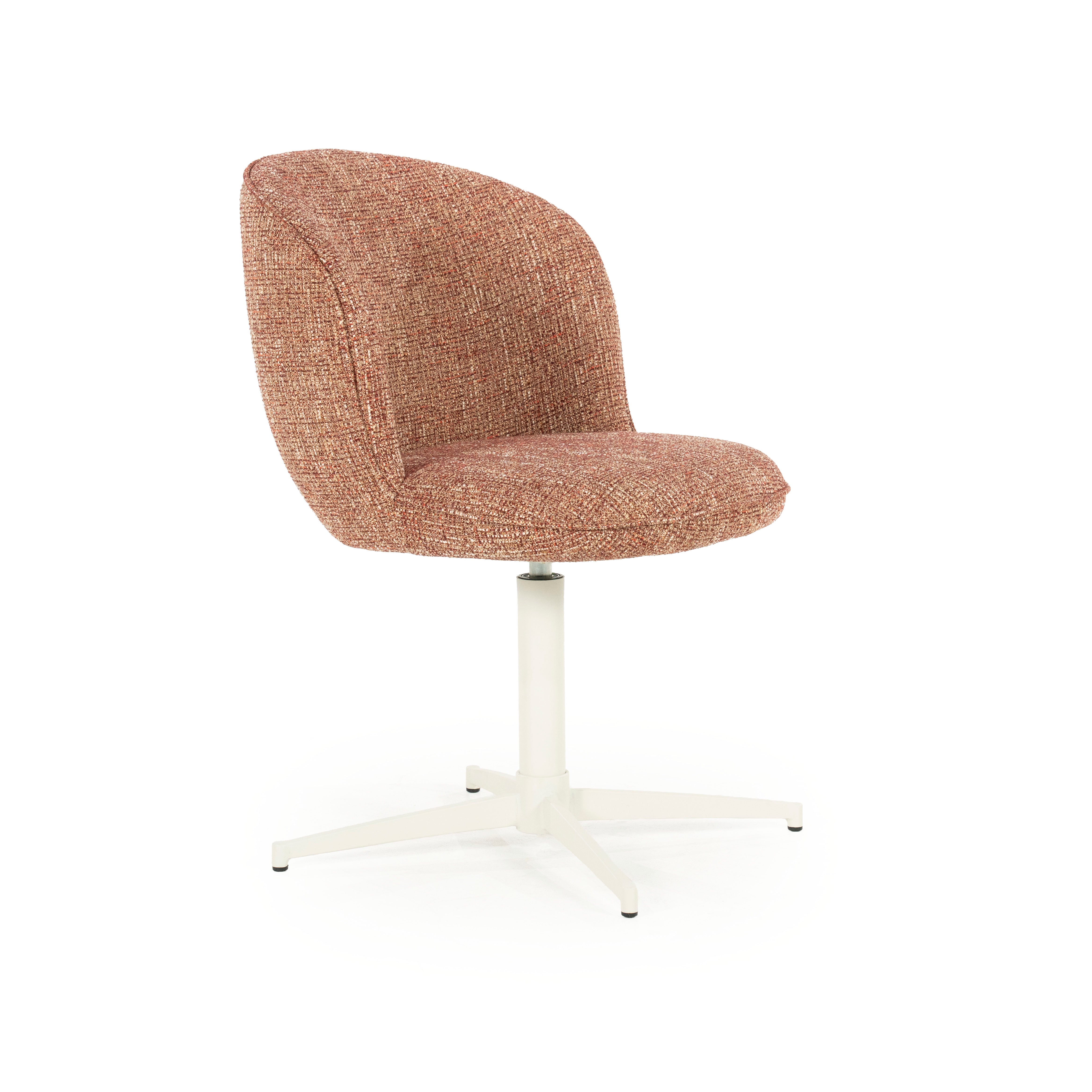 MOLLY swivel chair terracotta with cream base
