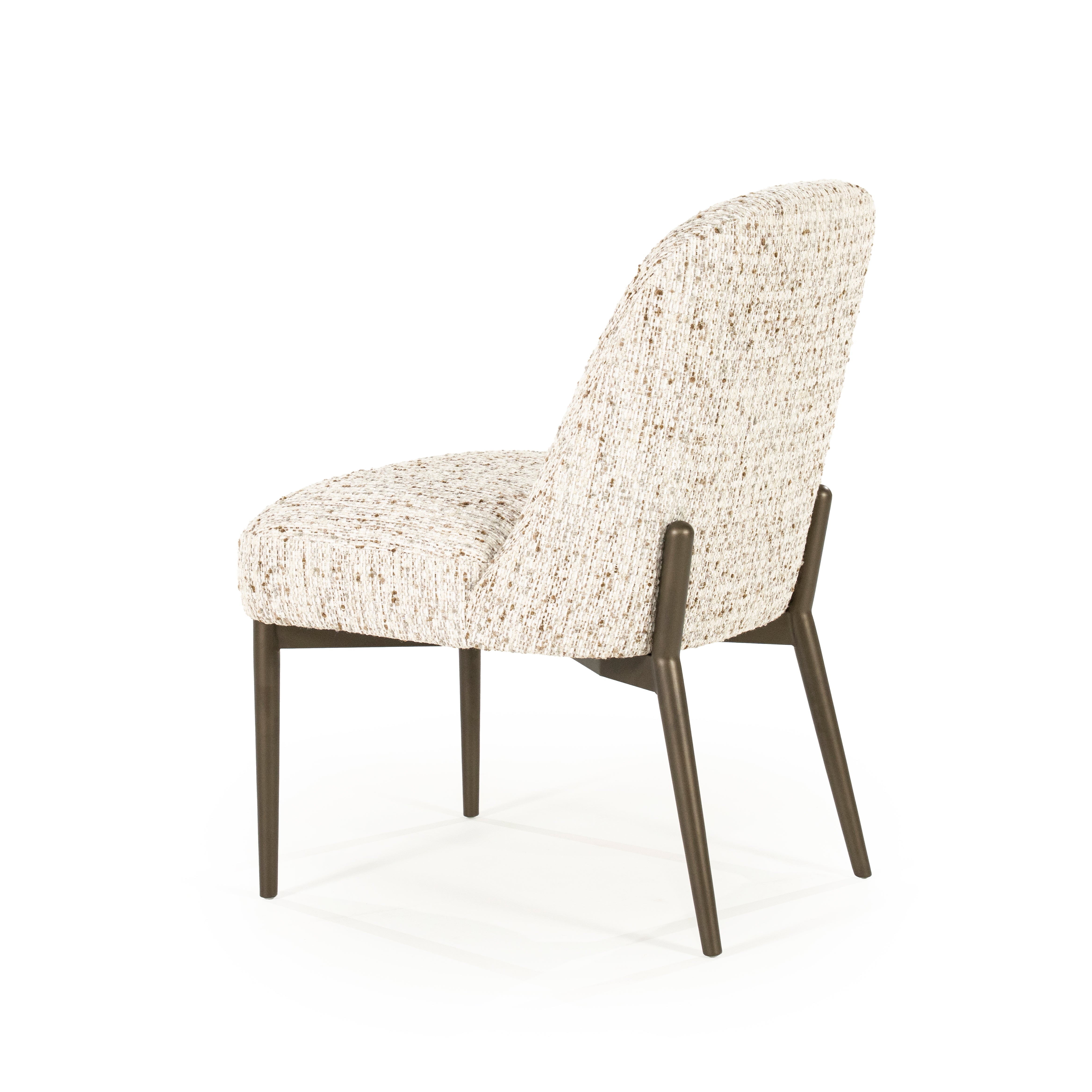 Tobias Chair in Beige with Dark Brown Base
