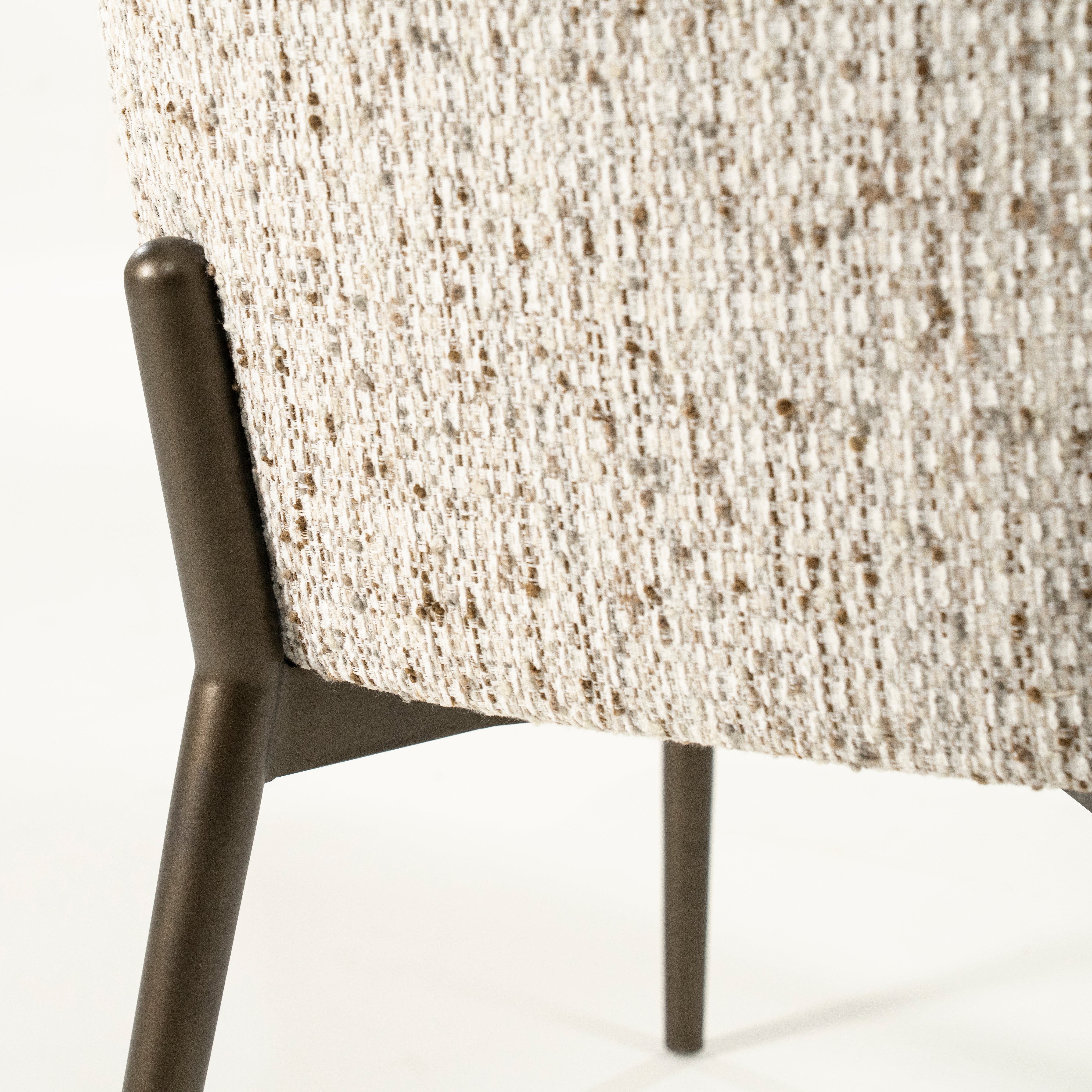 Tobias Chair in Beige with Dark Brown Base
