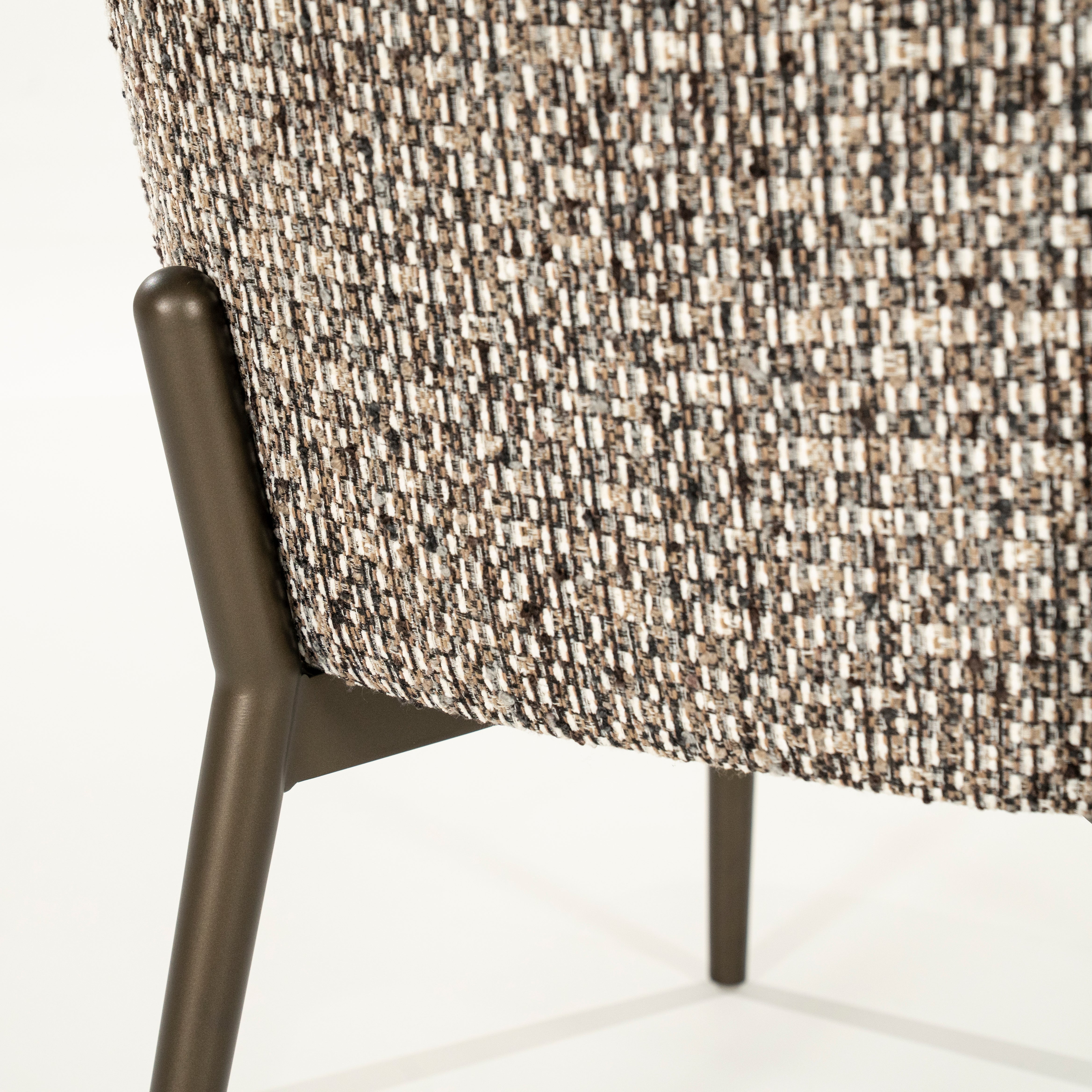 TOBIAS Chair in Gray-Brown Melange with Dark Brown Base