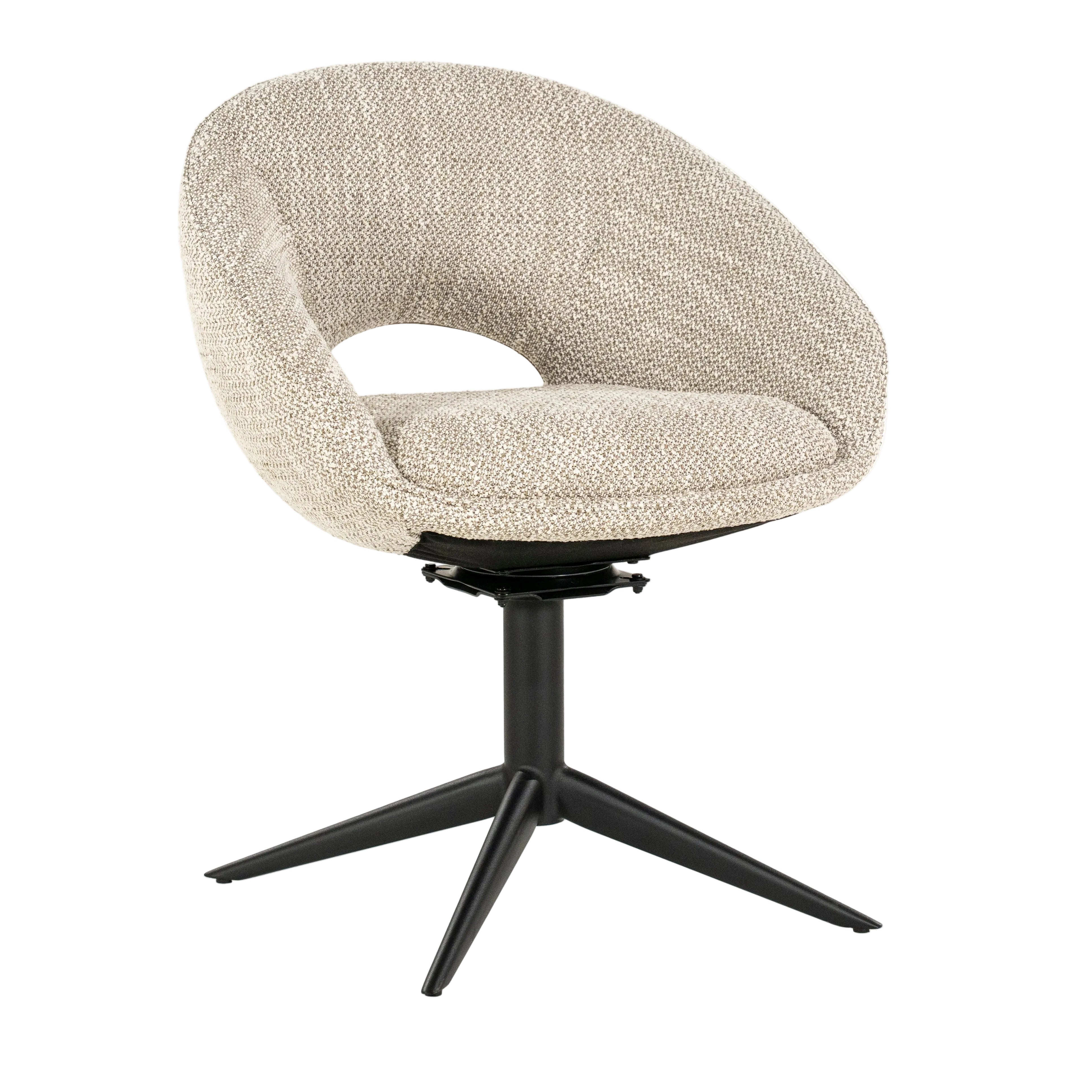NOL taupe swivel chair with black base