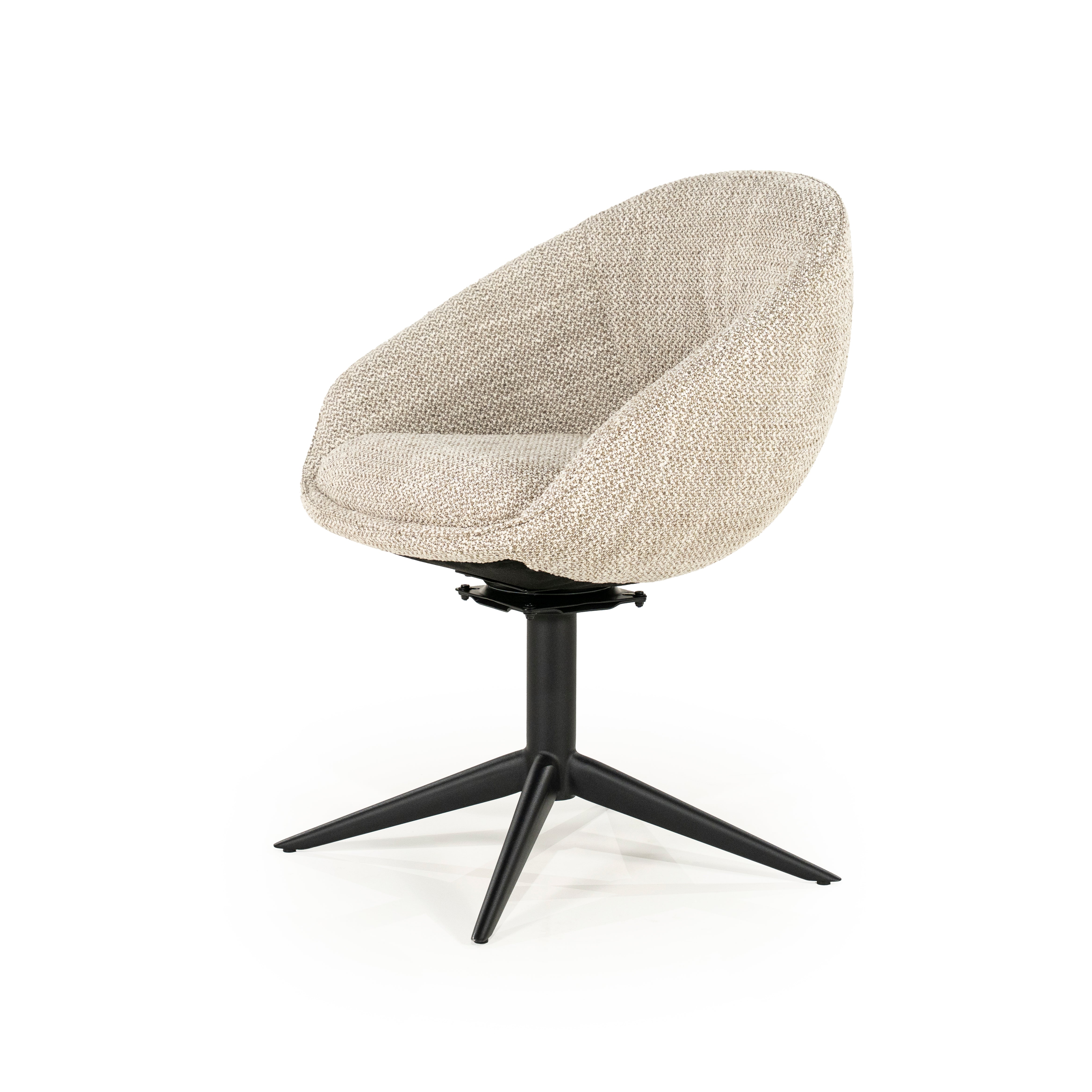 NOL taupe swivel chair with black base