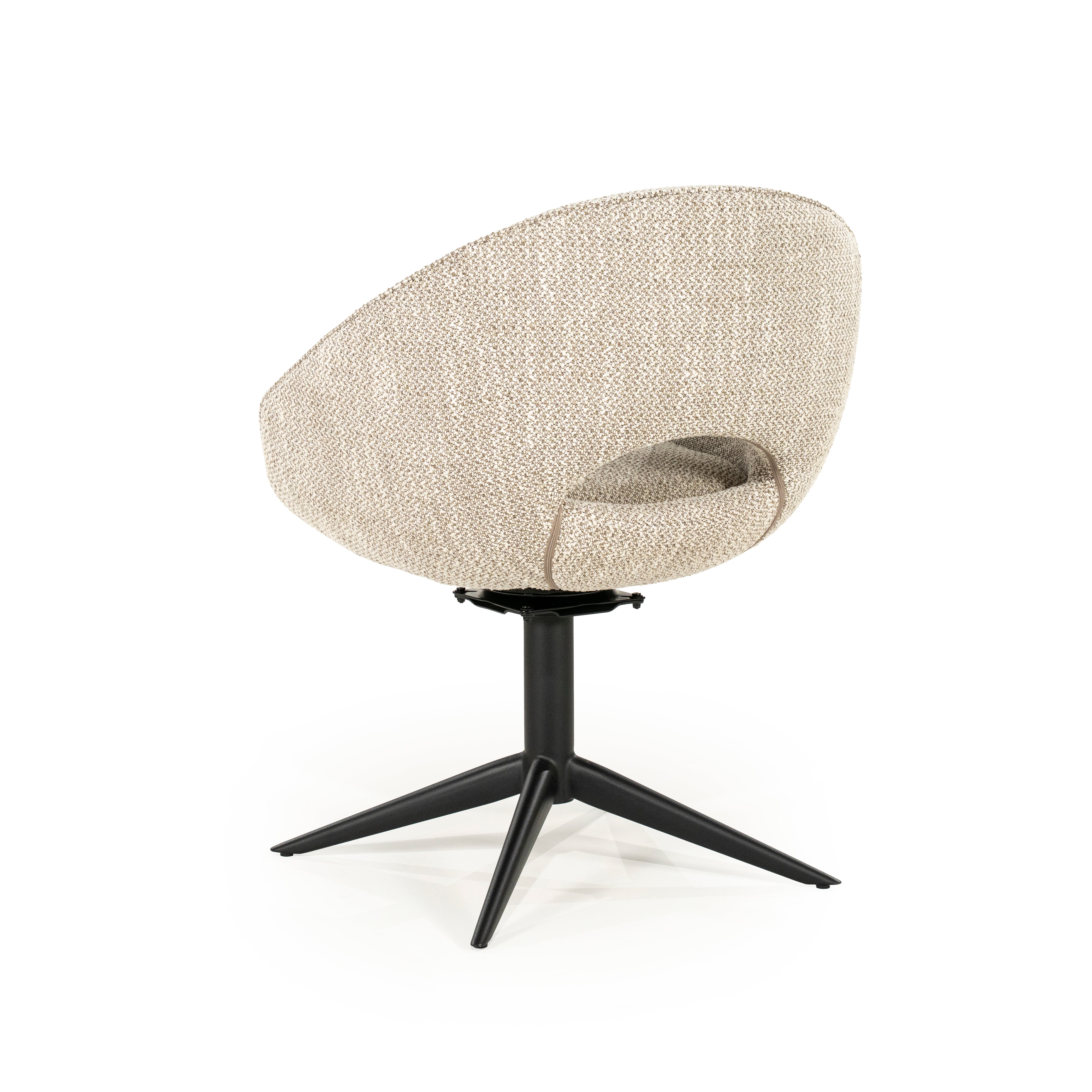 NOL taupe swivel chair with black base