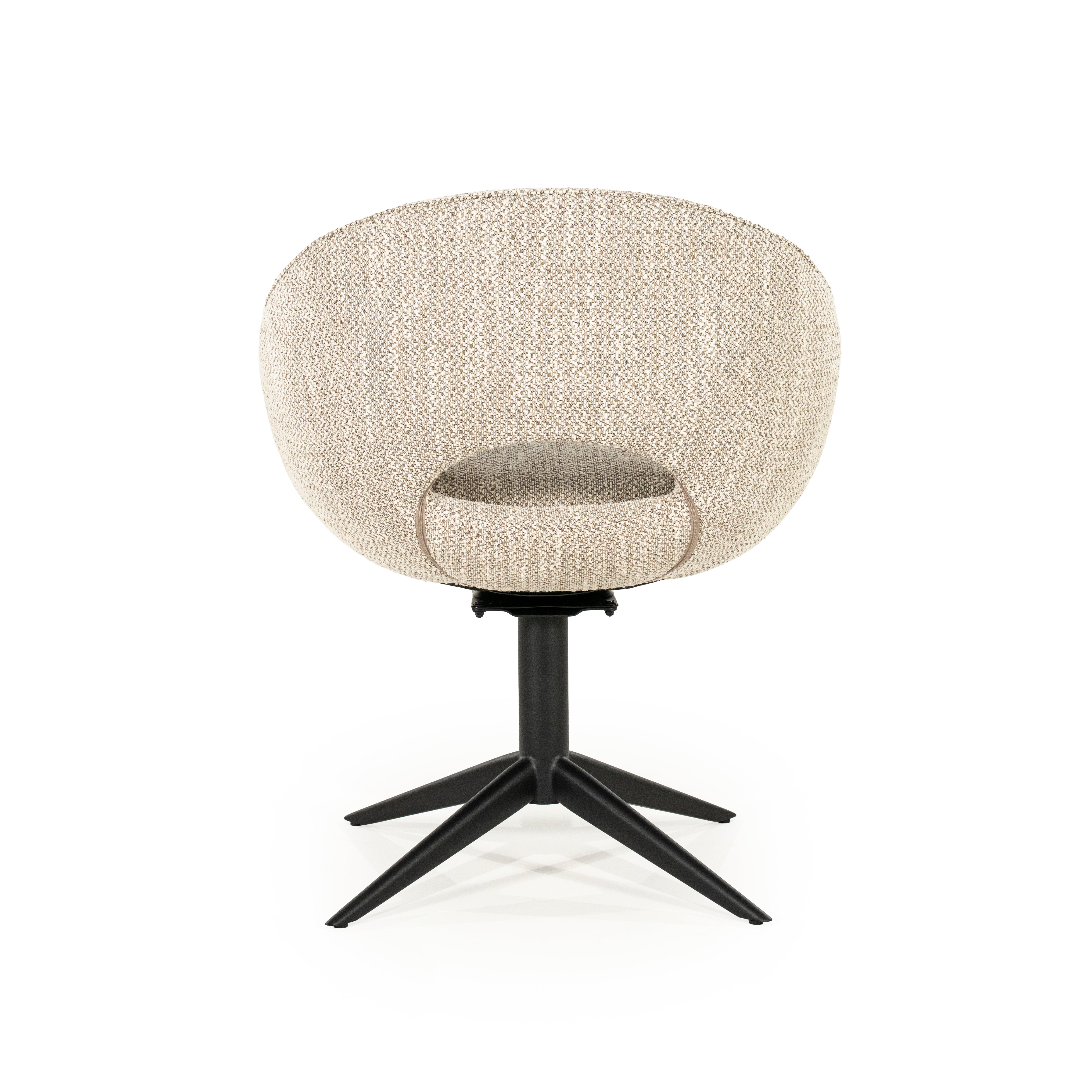 NOL taupe swivel chair with black base