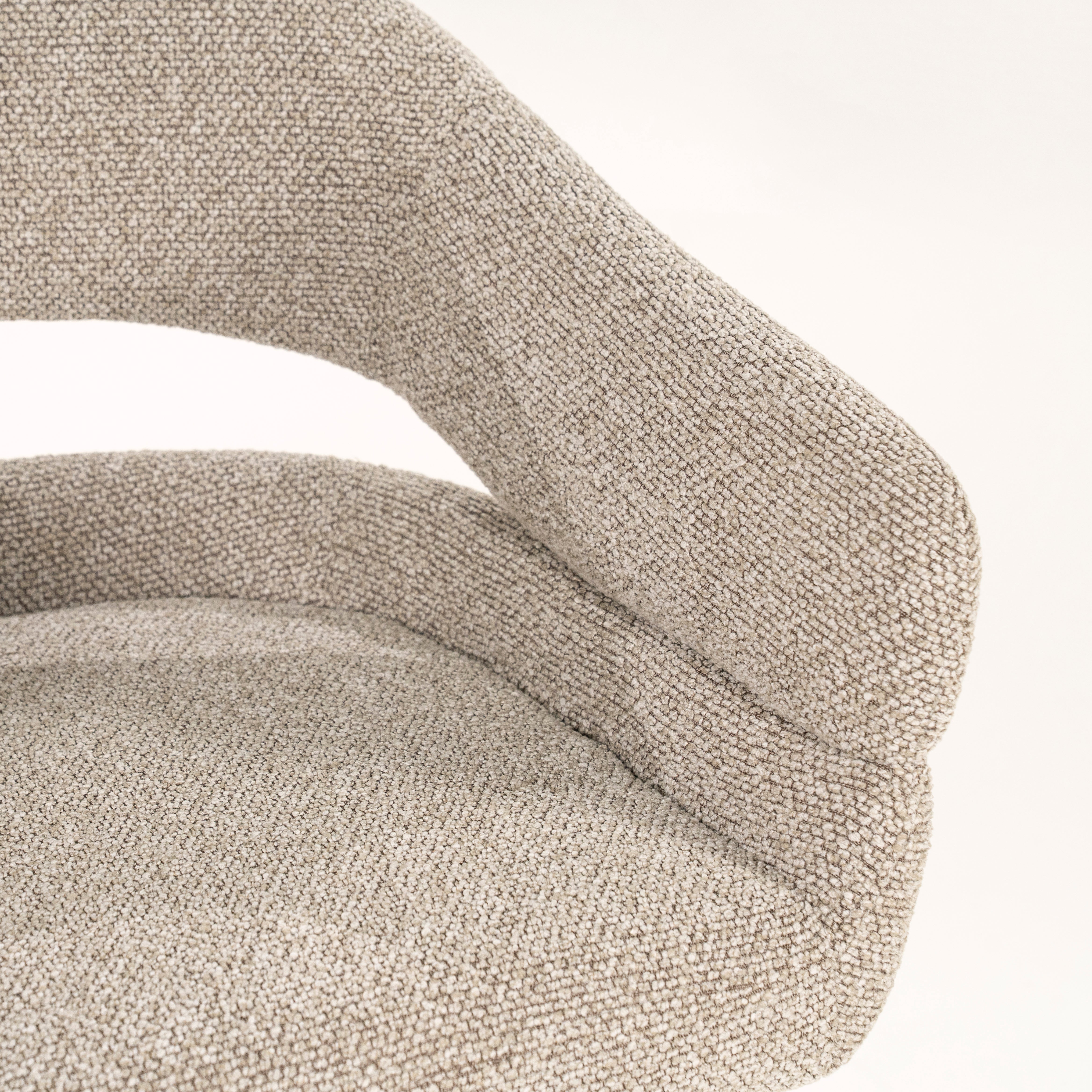 Drehstuhl HAILEY taupe mit dunkelbraunem Fußteil