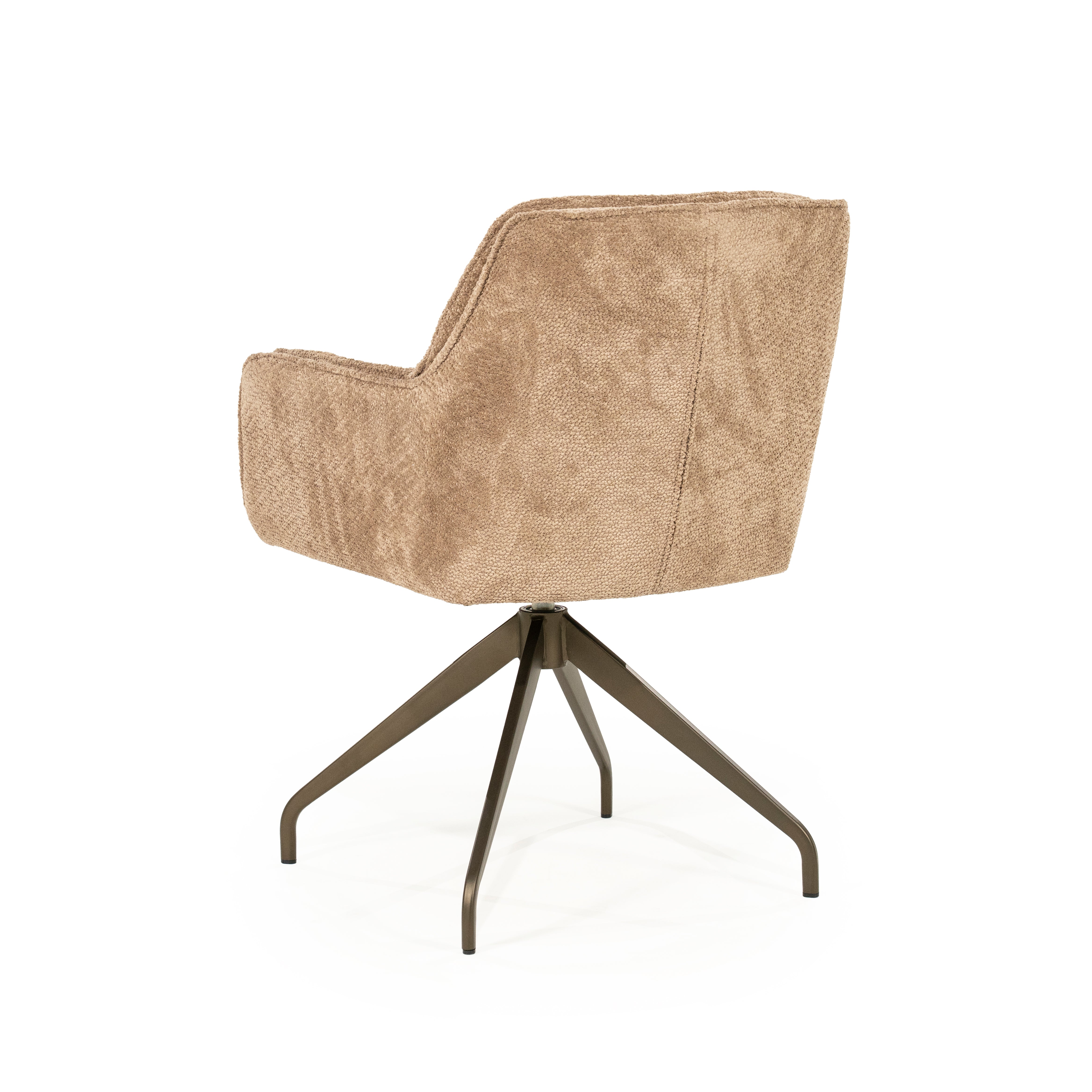 HUGO taupe swivel chair with dark brown base