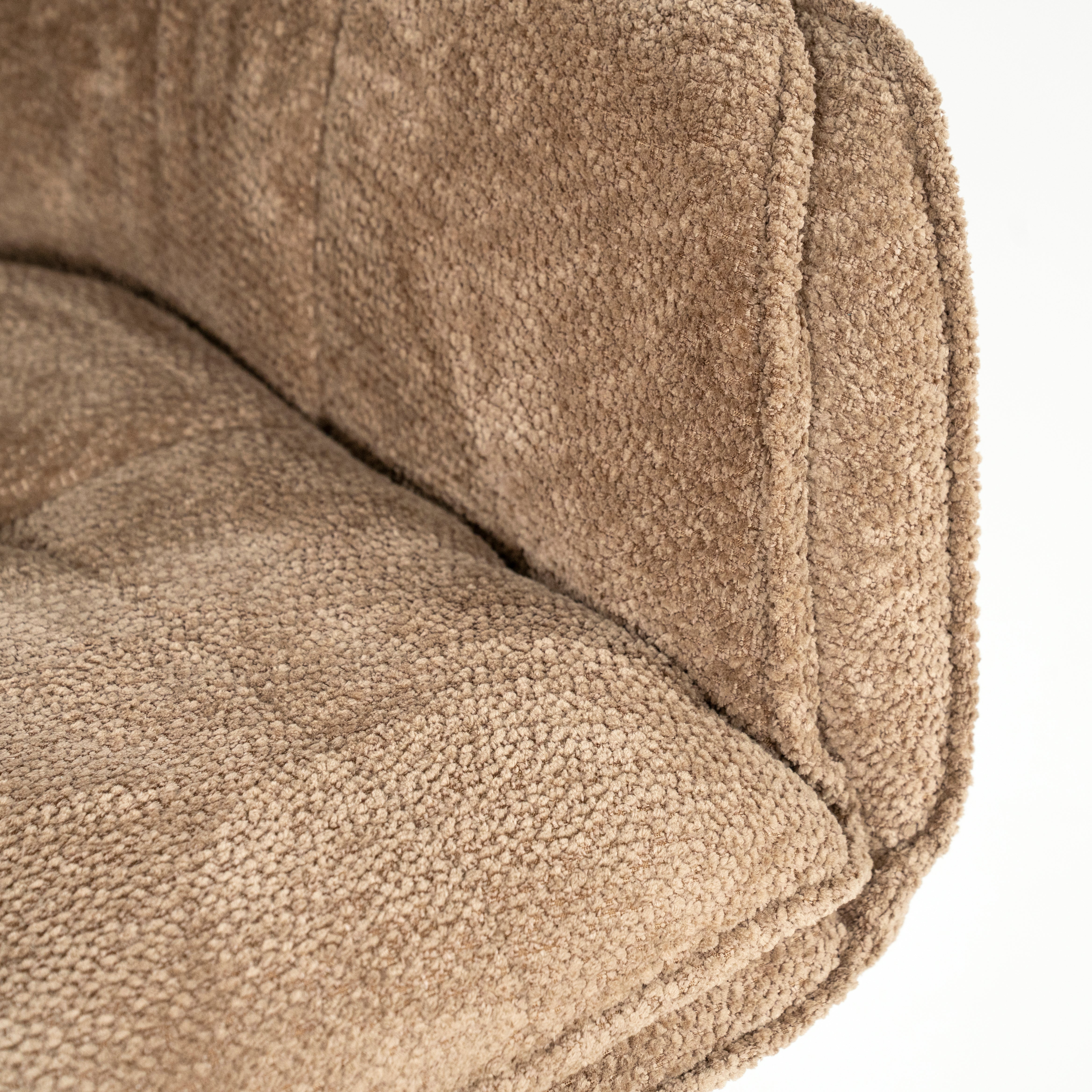 HUGO taupe swivel chair with dark brown base