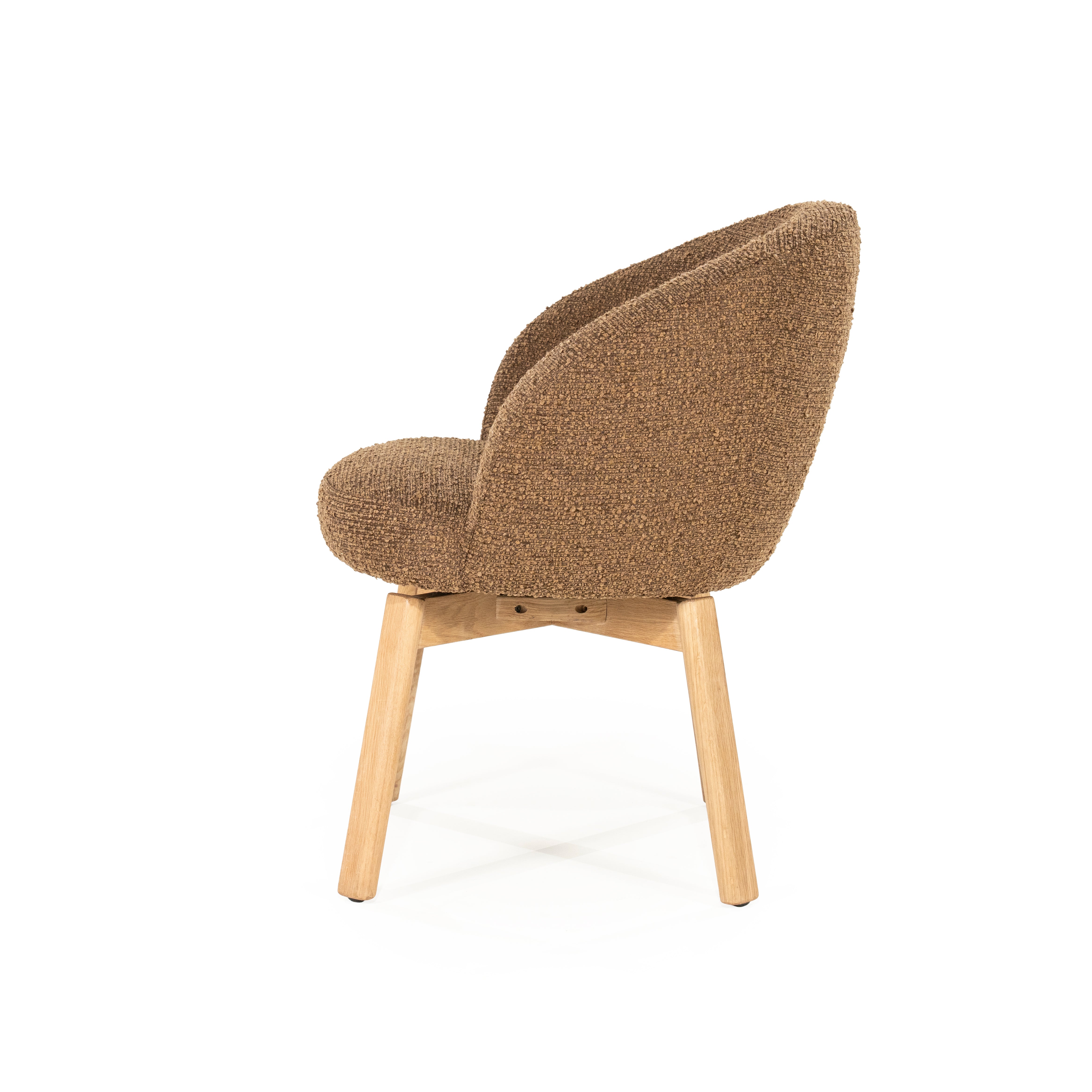 LIVIA swivel chair brown with wooden base