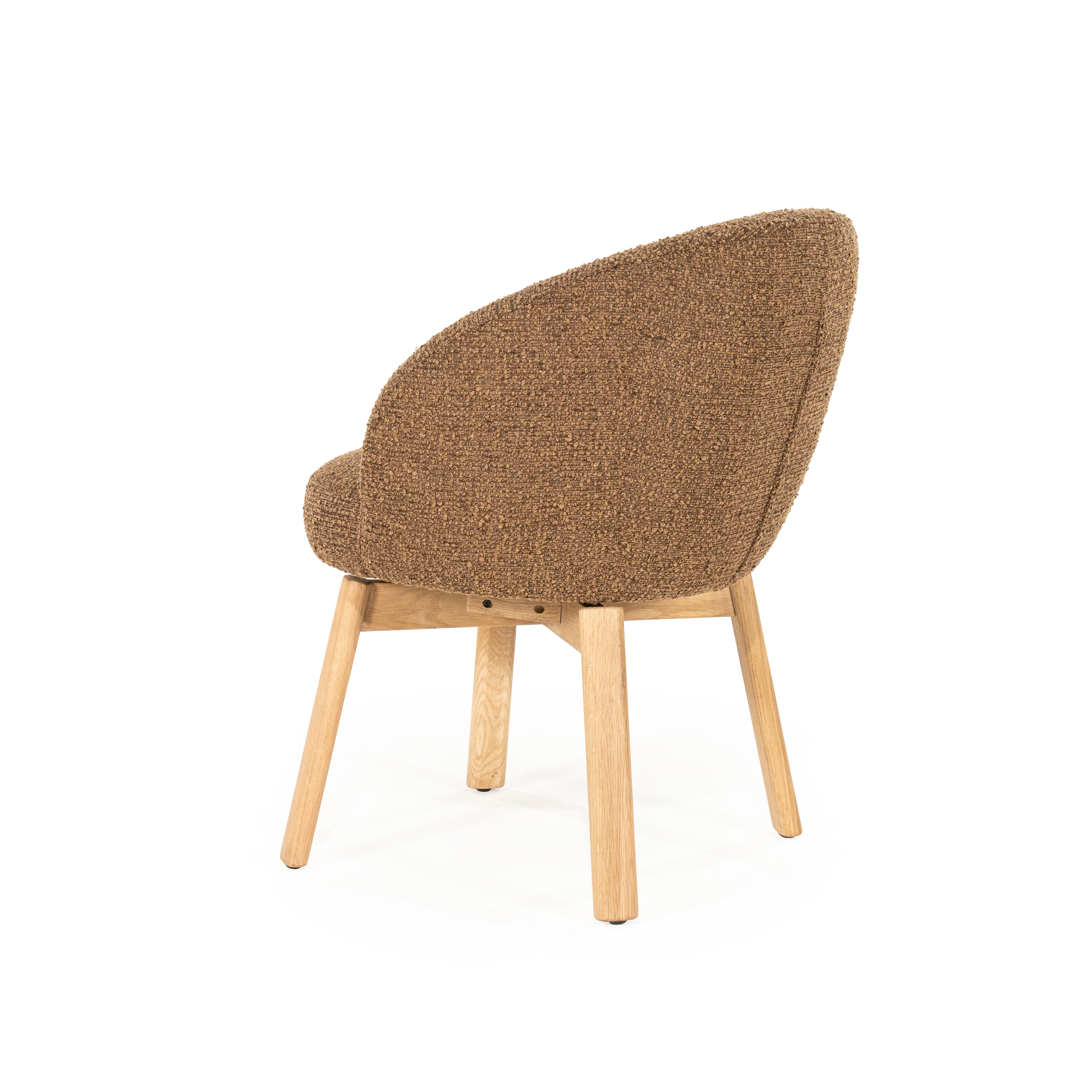 LIVIA swivel chair brown with wooden base