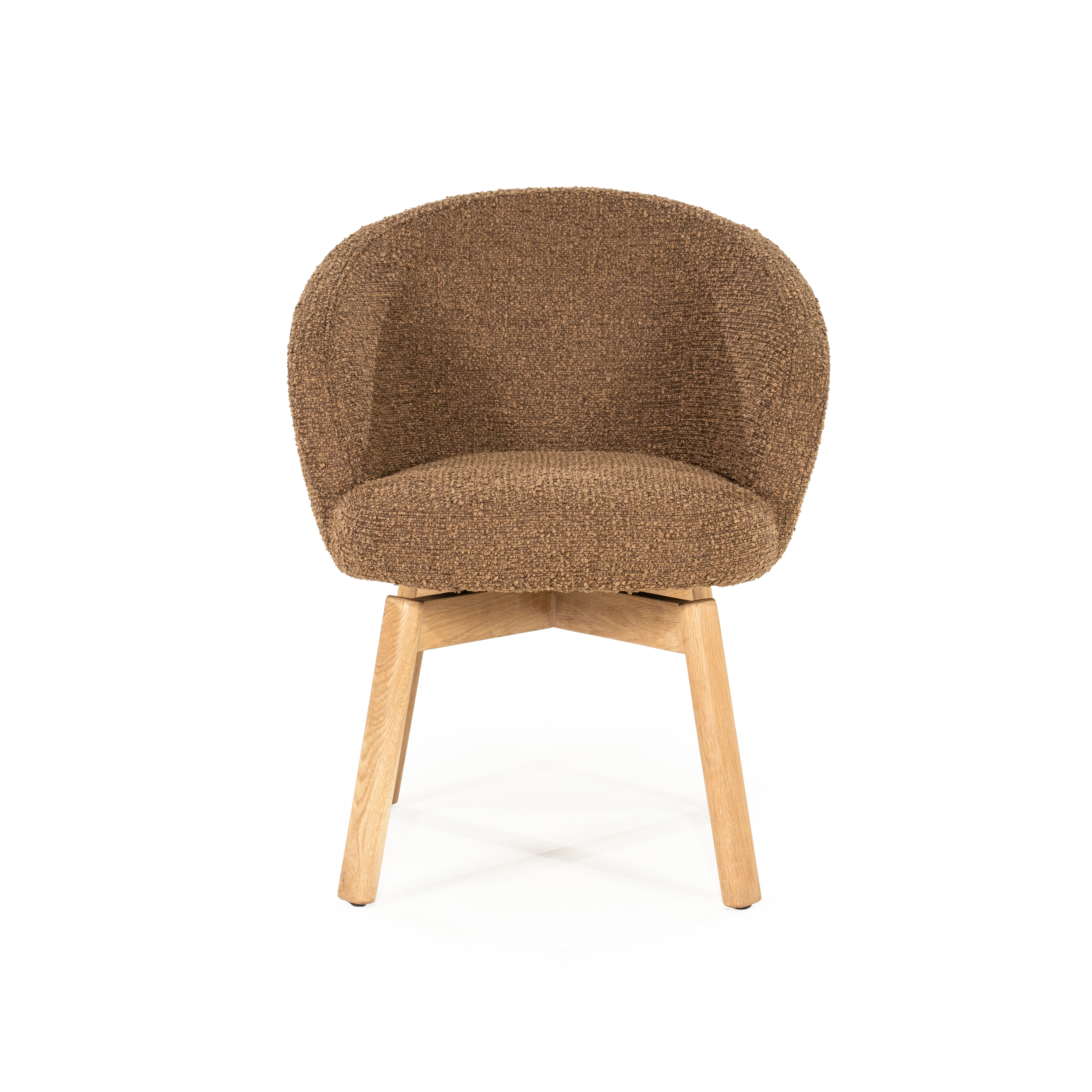 LIVIA swivel chair brown with wooden base