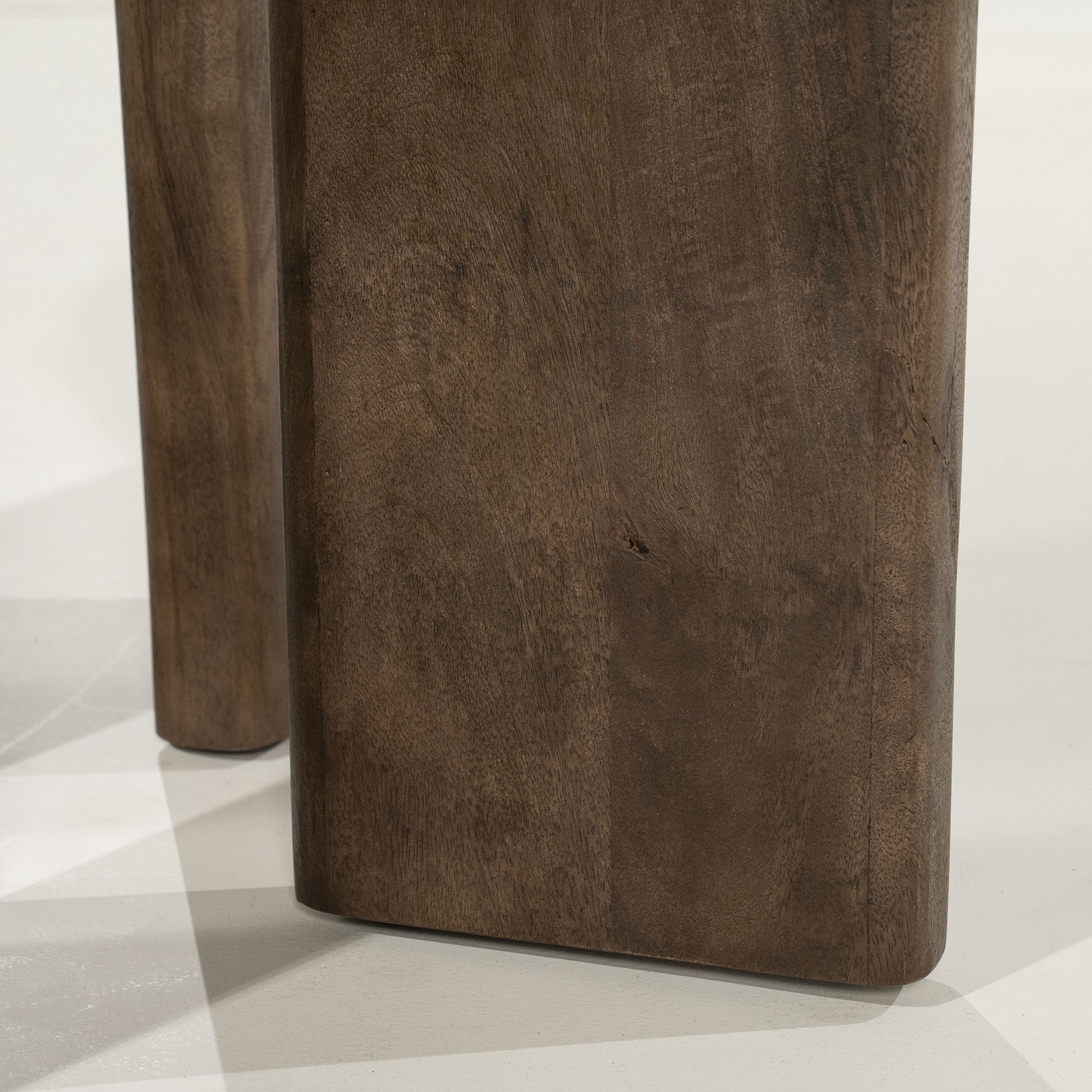 Tisch LANDO dunkelbraun Marmor mit Holzgestell