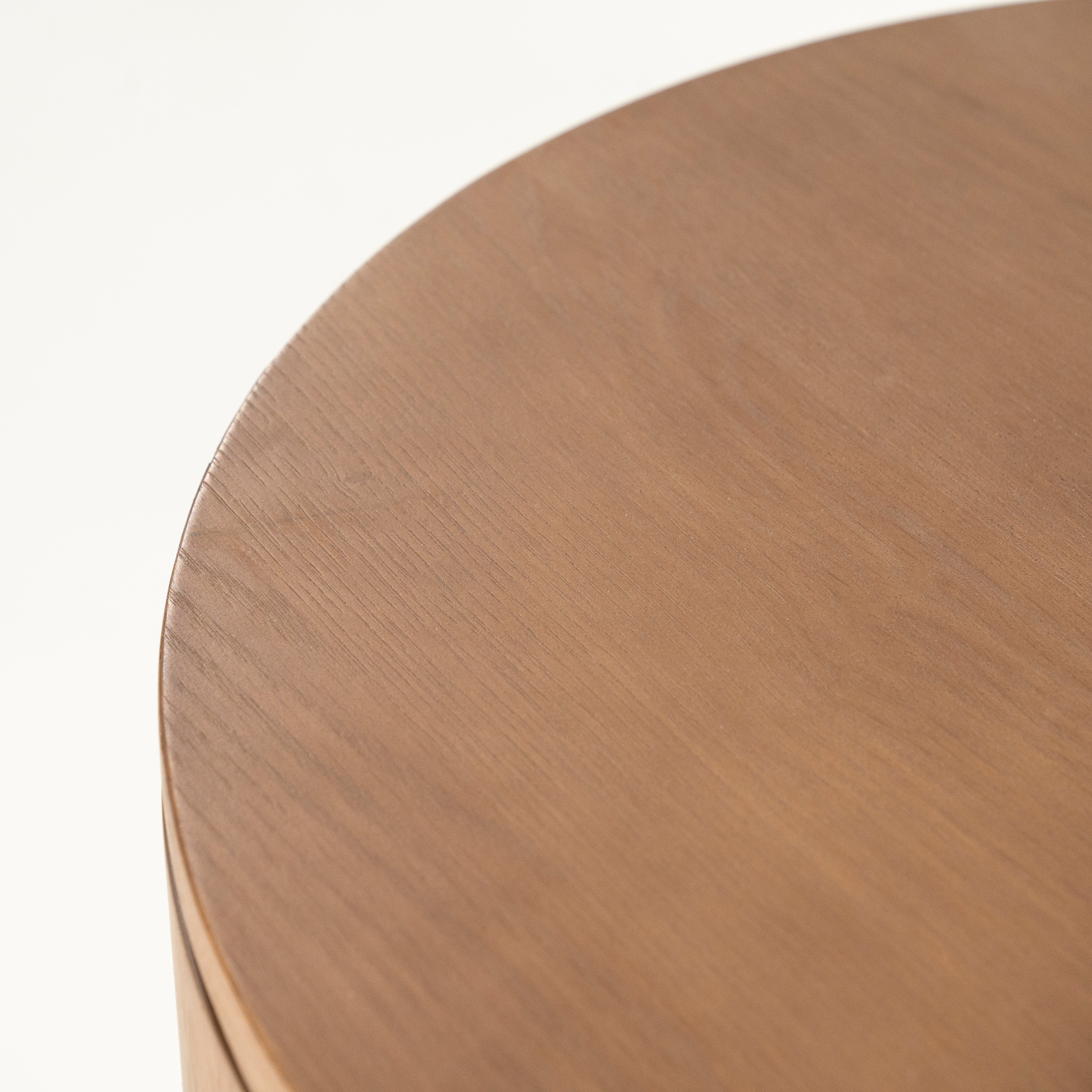 Nachttisch SKYE dunkles Eichenholz mit Metallbasis