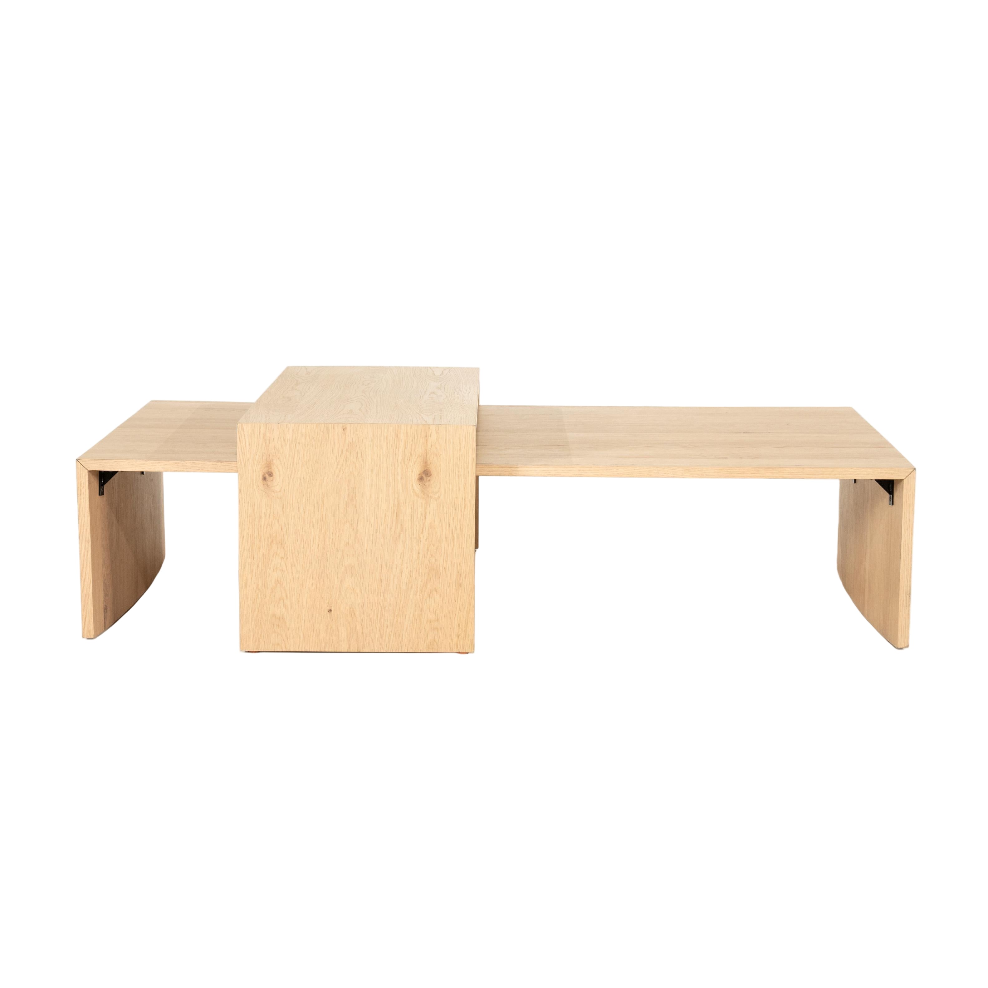 Zestaw stolików kawowych FLO fornir dębowy