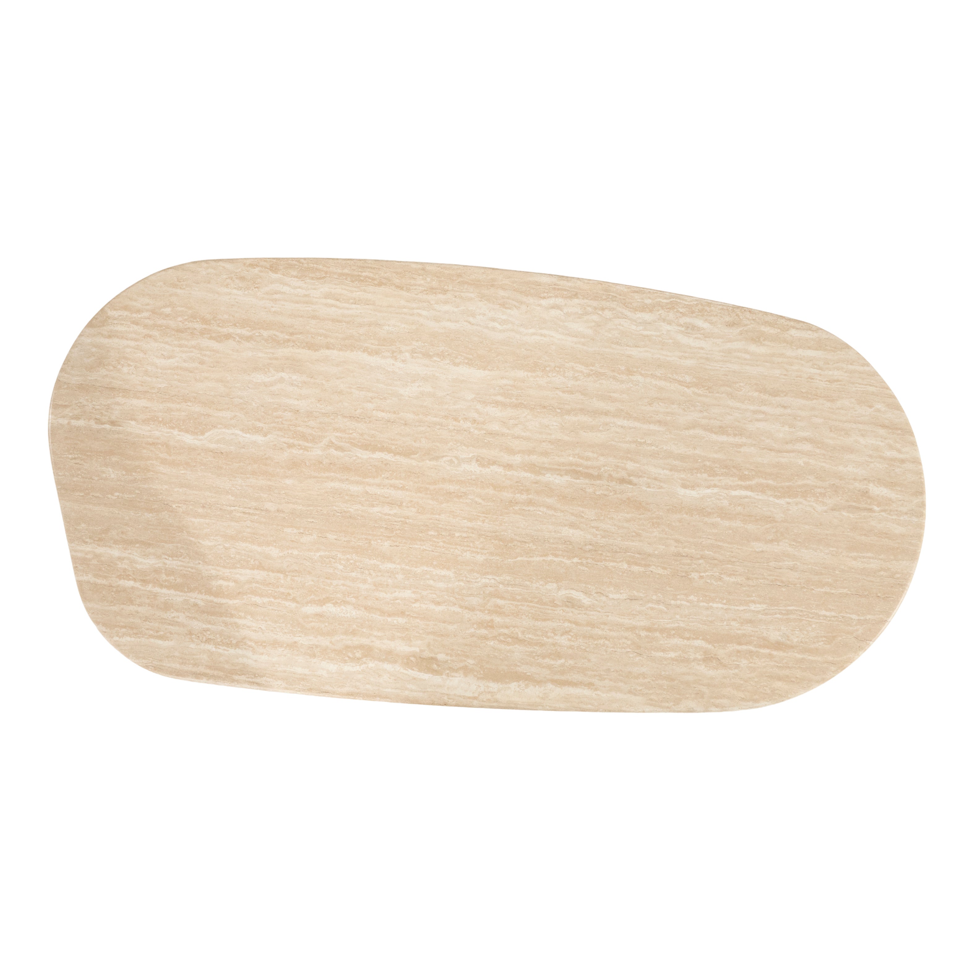 LOVA coffee table in travertine with an oak base