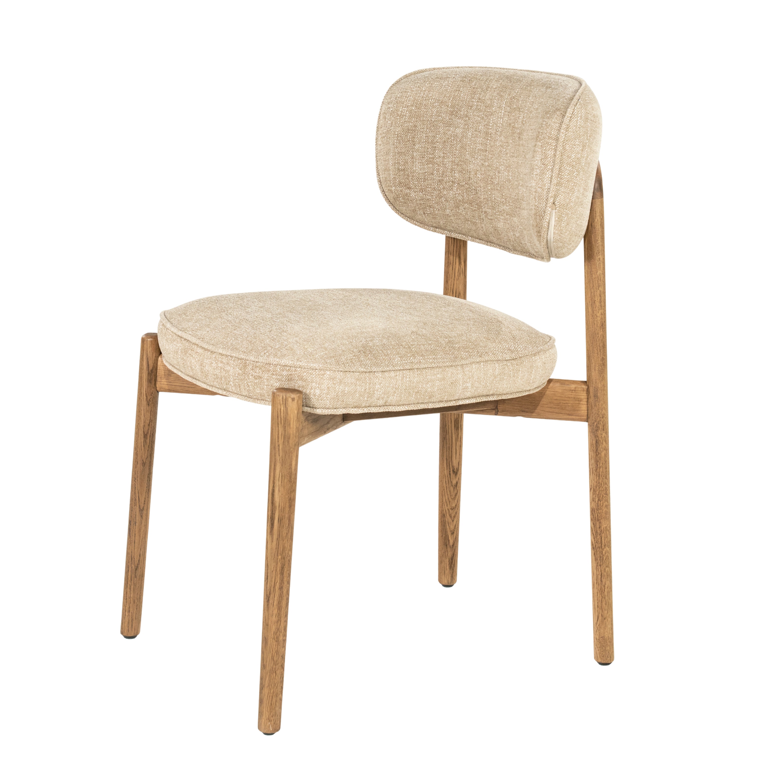 RUNE Chair in Beige with Oak Base