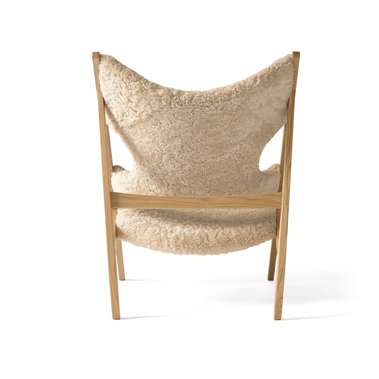 Sessel KNITTING Schafsleder mit Eichenbasis