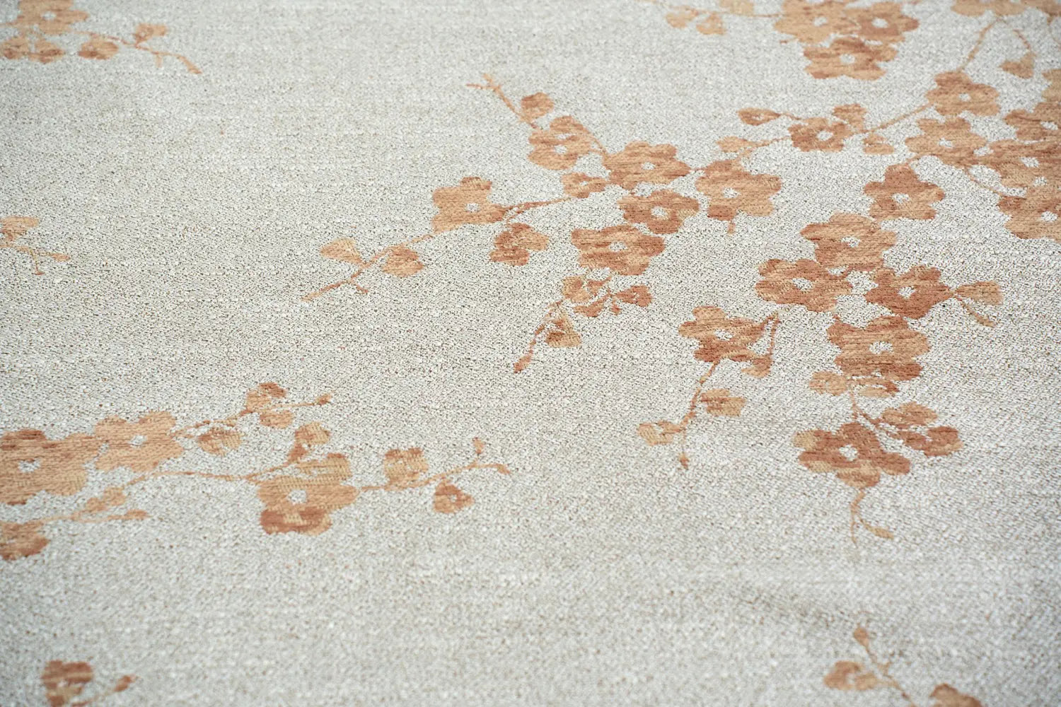 Oval rug SAKURA orange with warm white