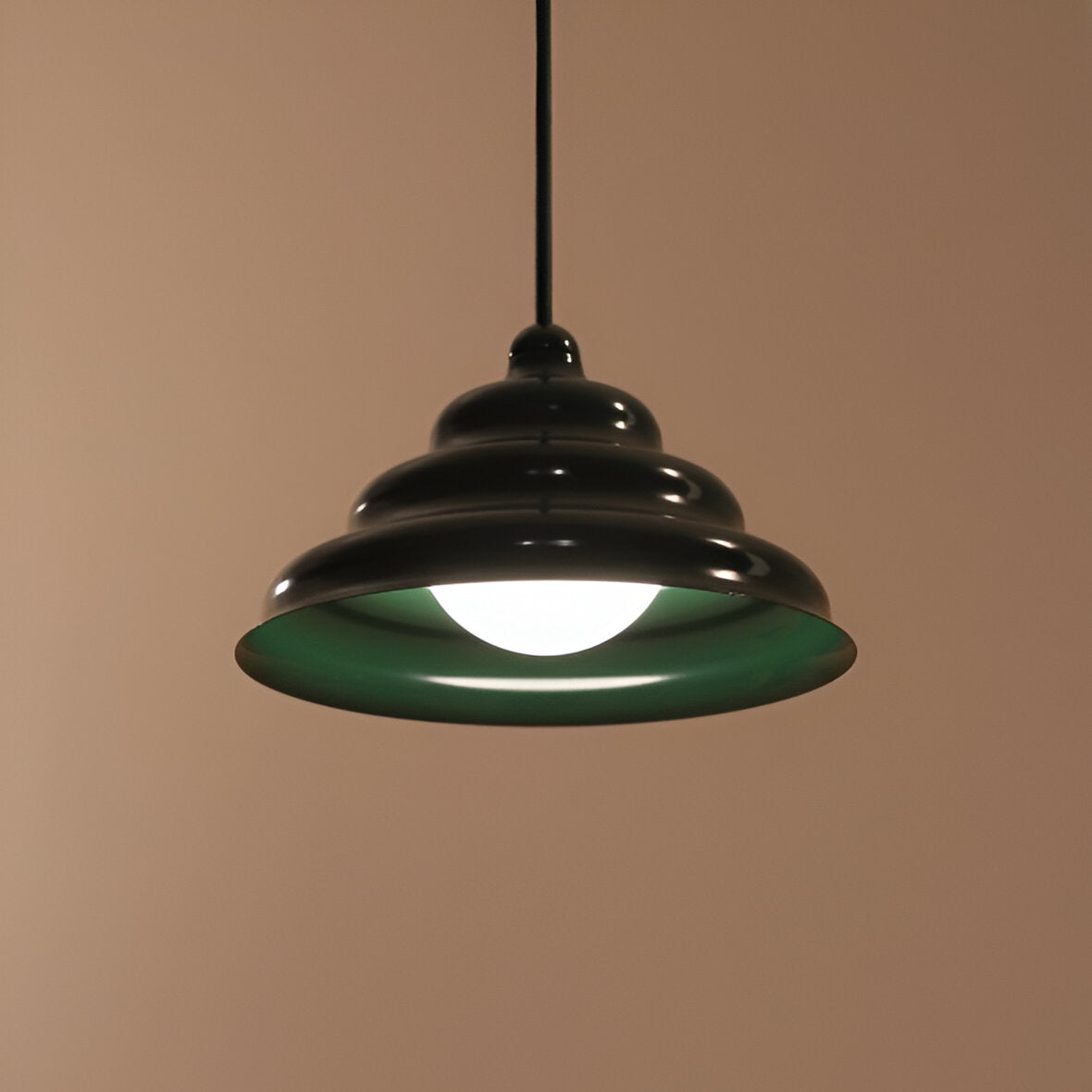 Hanging lamp green wave