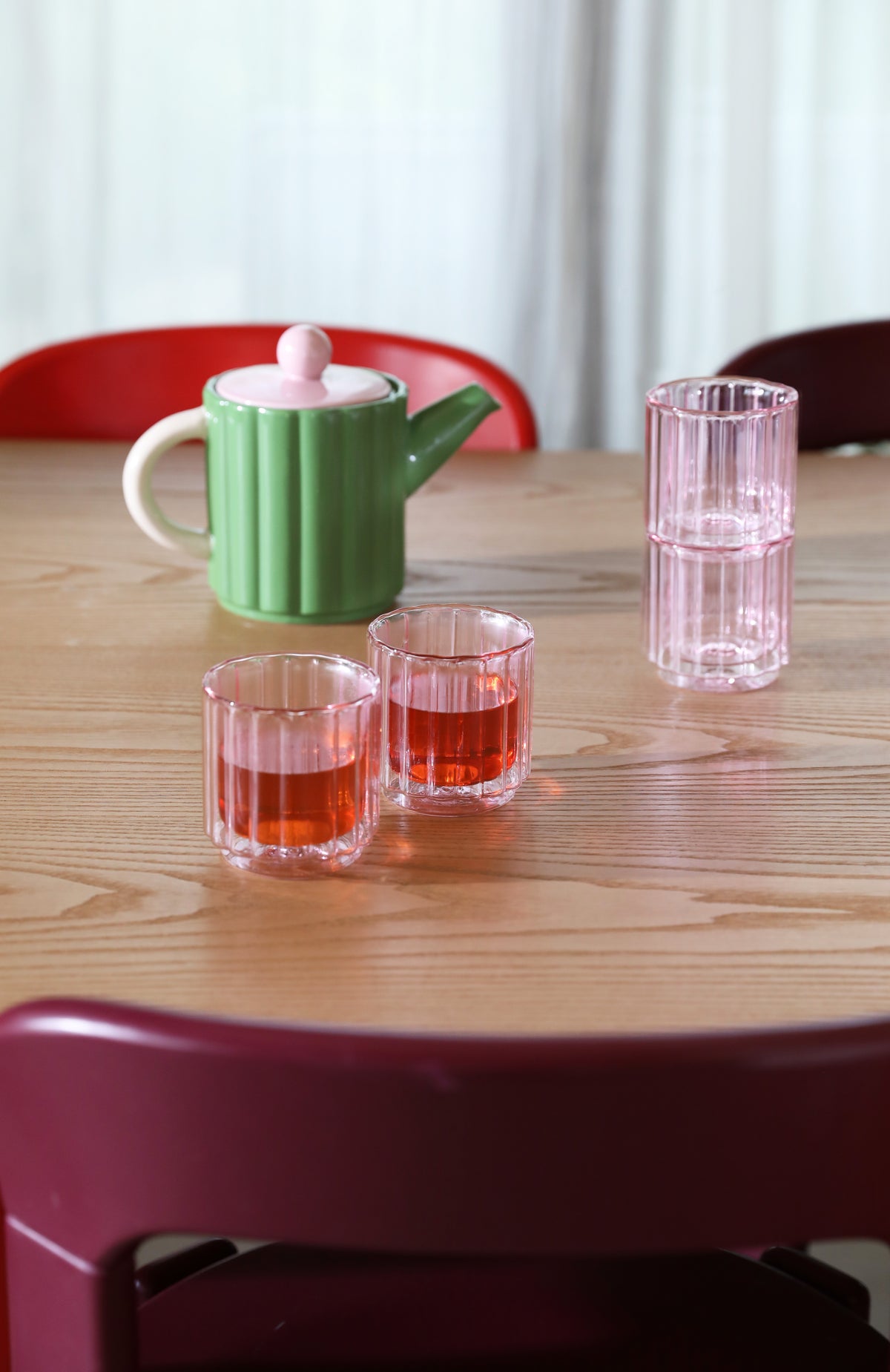 Green and Pink TUBE Teapot
