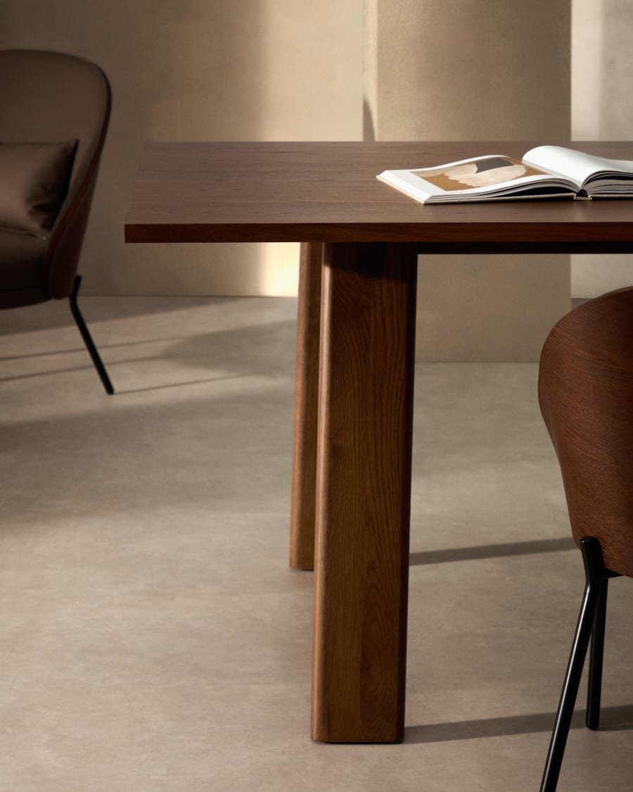 ARLEN Extendable Table with Oak Veneer and Walnut Finish