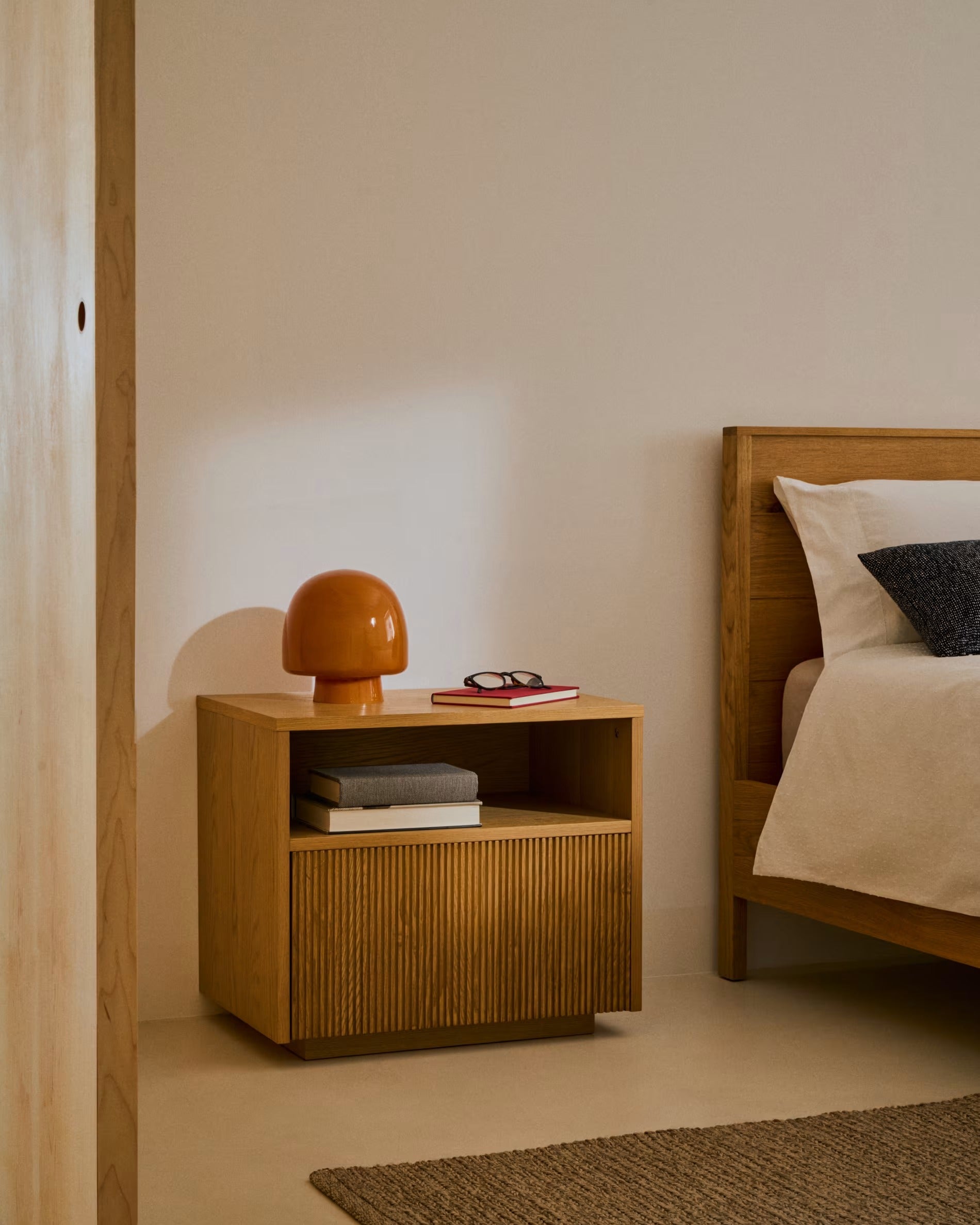 HELVINE Nightstand Oak Veneer