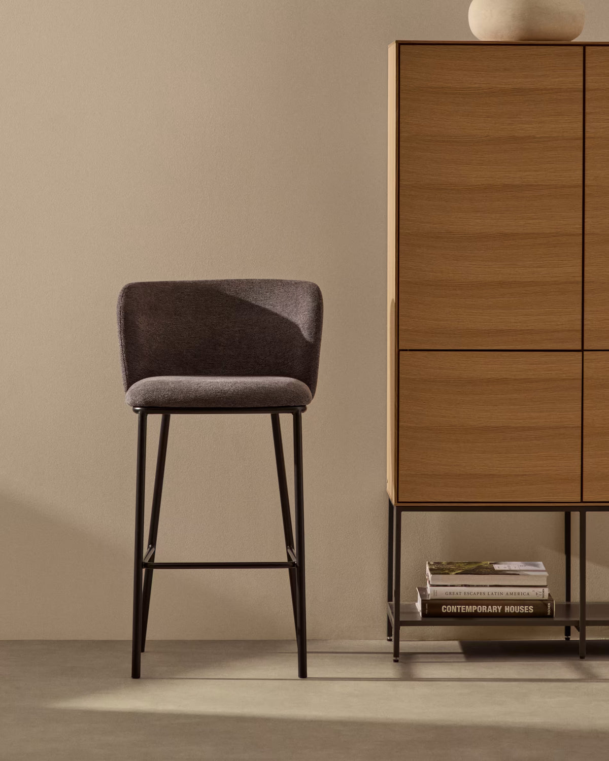 Ciselia bar chair dark gray