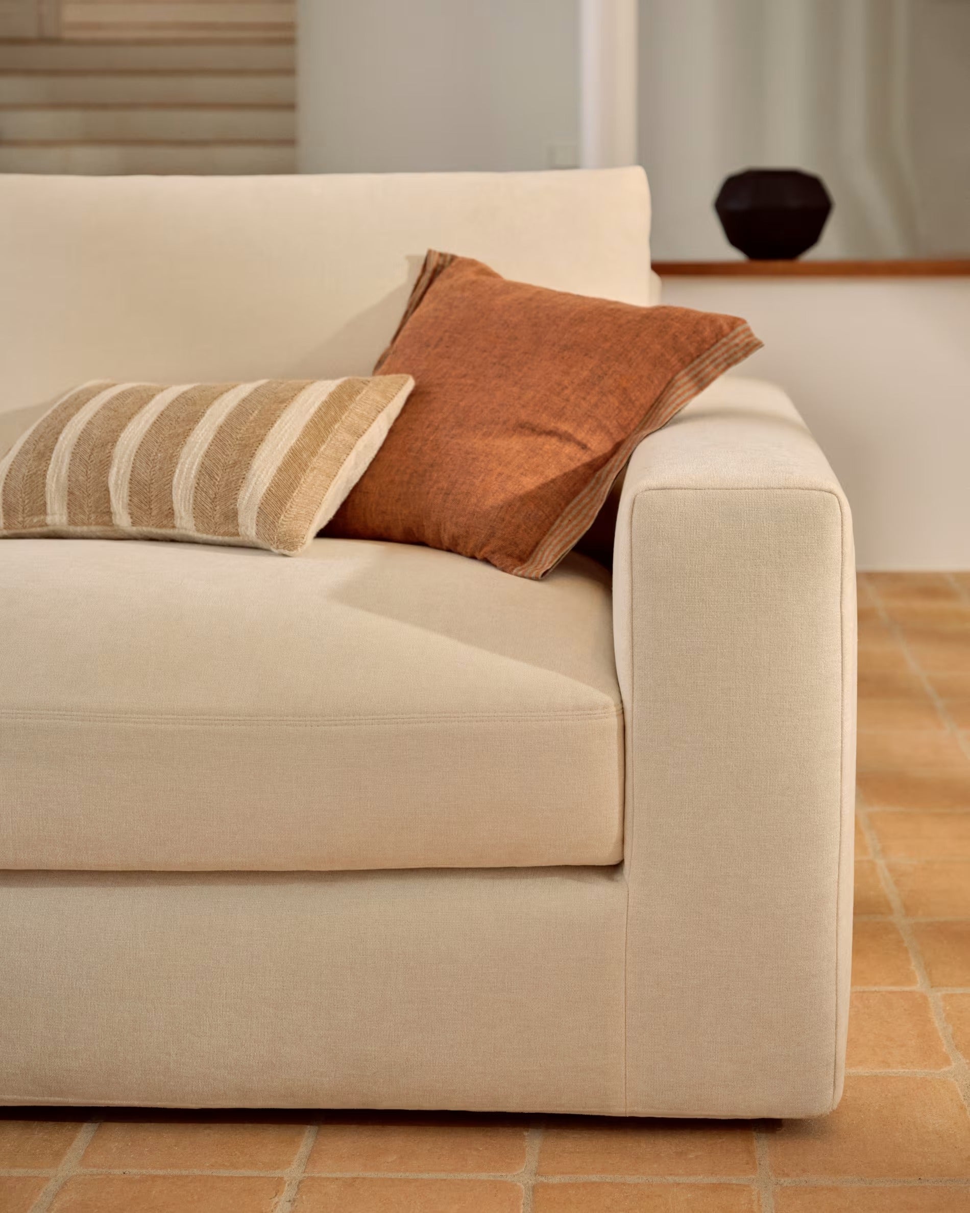 3-seater sofa ALEA ecru chenille