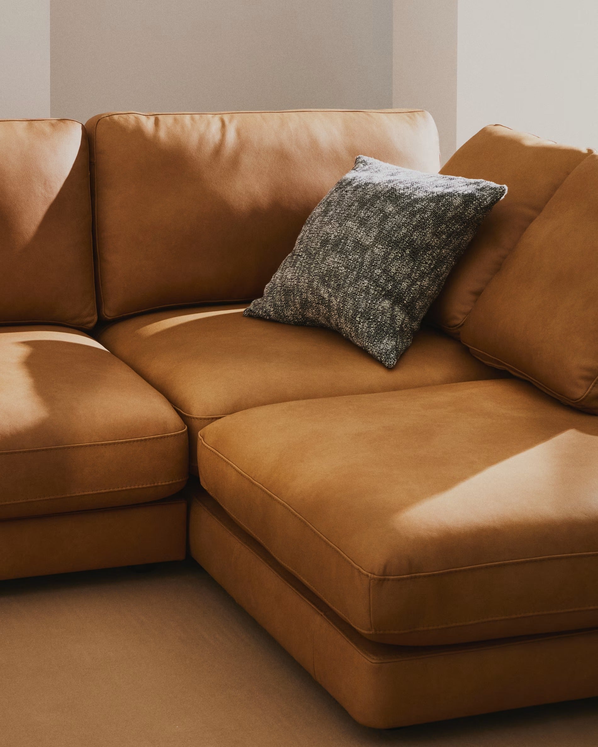 4-sitziger rechter Ecksofa GALA aus Naturleder